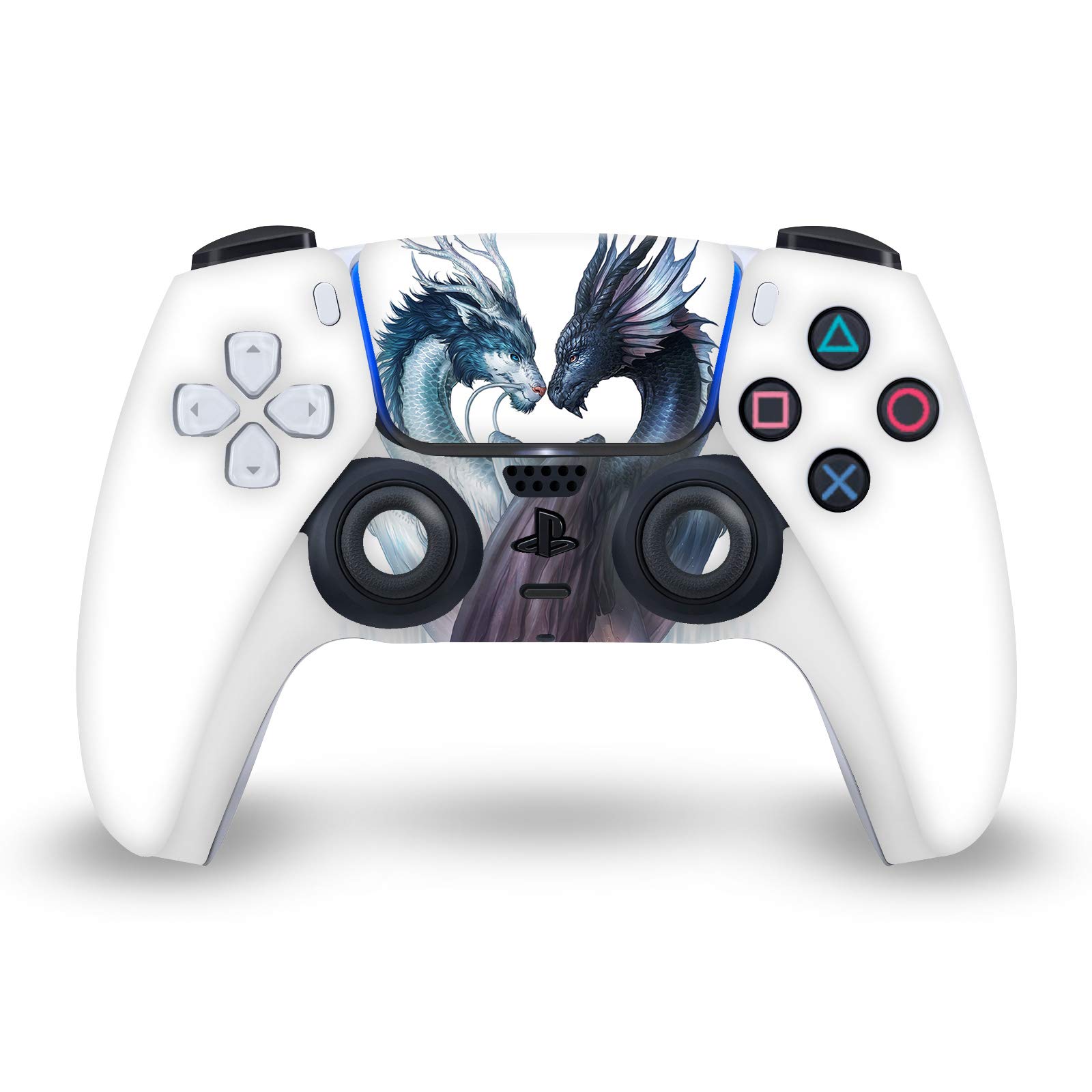 Officially Licensed Jonas JoJoesArt Yin Yang Dragons Vinyl Skin Cover for Sony PS5 DualSense Controller - Protective Gaming Case with Artistic Design for Playstation 5 Enthusiasts | Perfect for Gaming Sessions, Collectors & Personalized Console Customization