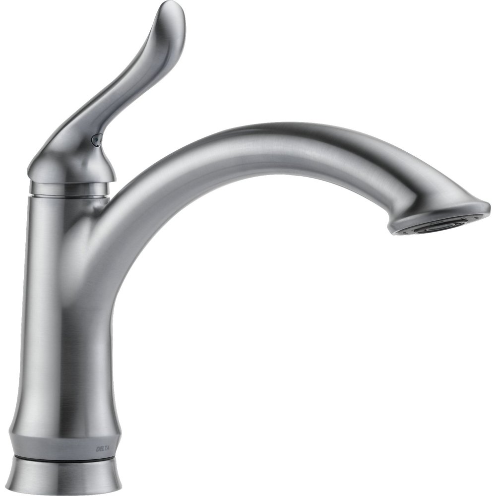 Delta 1353-AR-DST Linden Single Handle Pull-Down Kitchen Faucet in Arctic Stainless Finish - 9.81