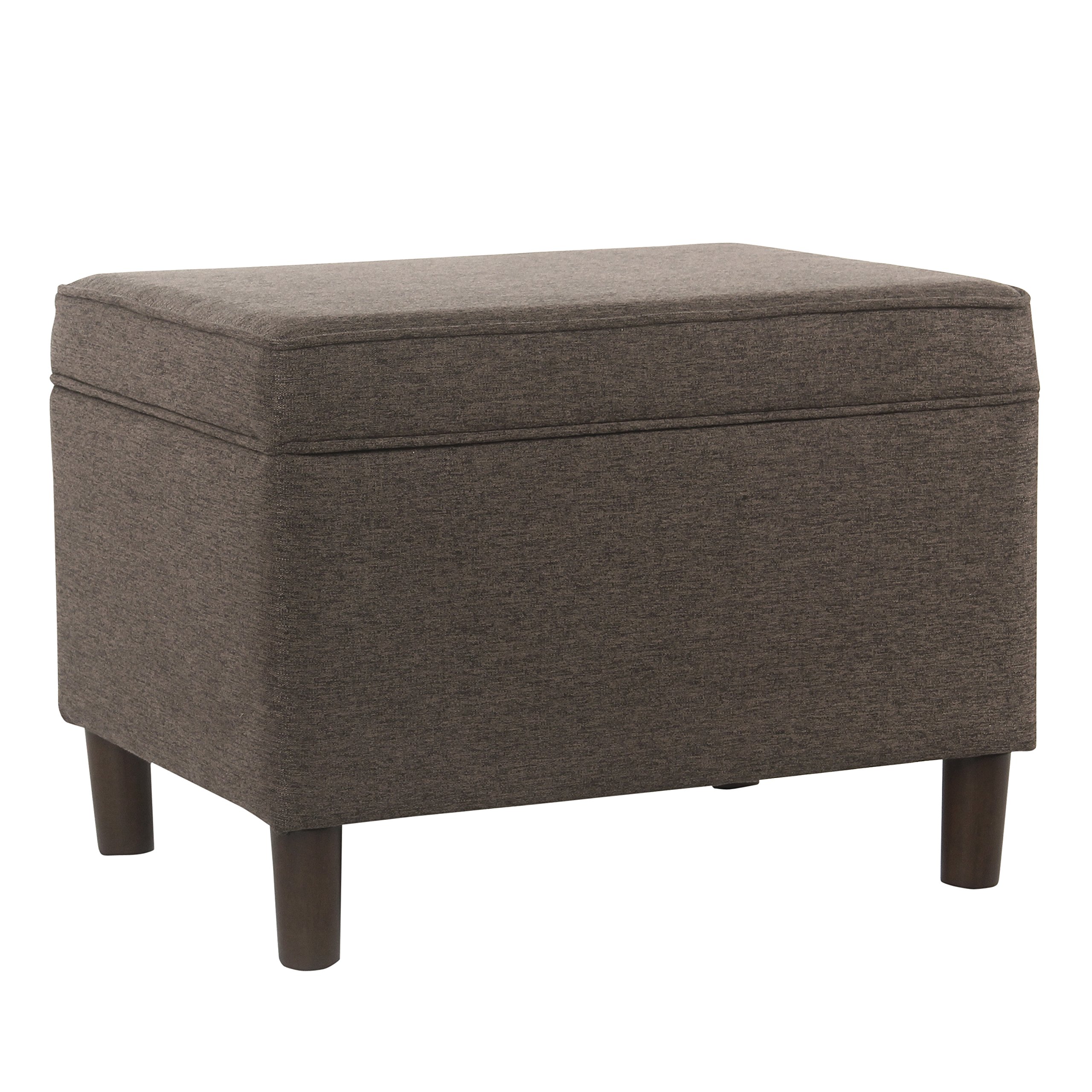 Modern Storage Ottoman - Dinah Collection | Chocolate Brown Upholstered Ottoman with Hidden Storage | Perfect for Living Room, Bedroom & Home Office Organization