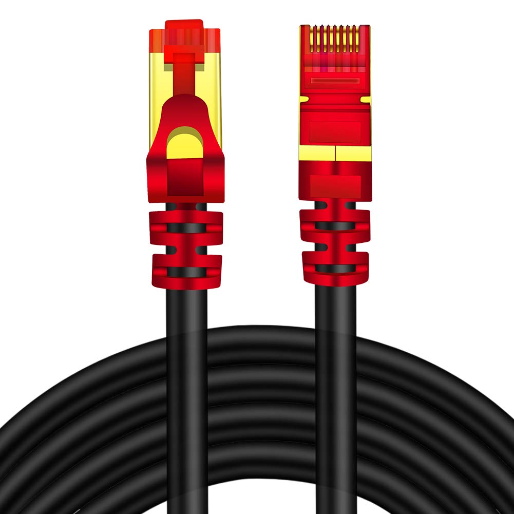 Premium Outdoor Cat7 Ethernet Cable 300 ft - 26AWG Heavy-Duty Shielded Network Cable, 10Gbps Speed, 600MHz Bandwidth, Waterproof & Direct Burial LAN Wire - Perfect for Gaming, Streaming & Home Office Networks
