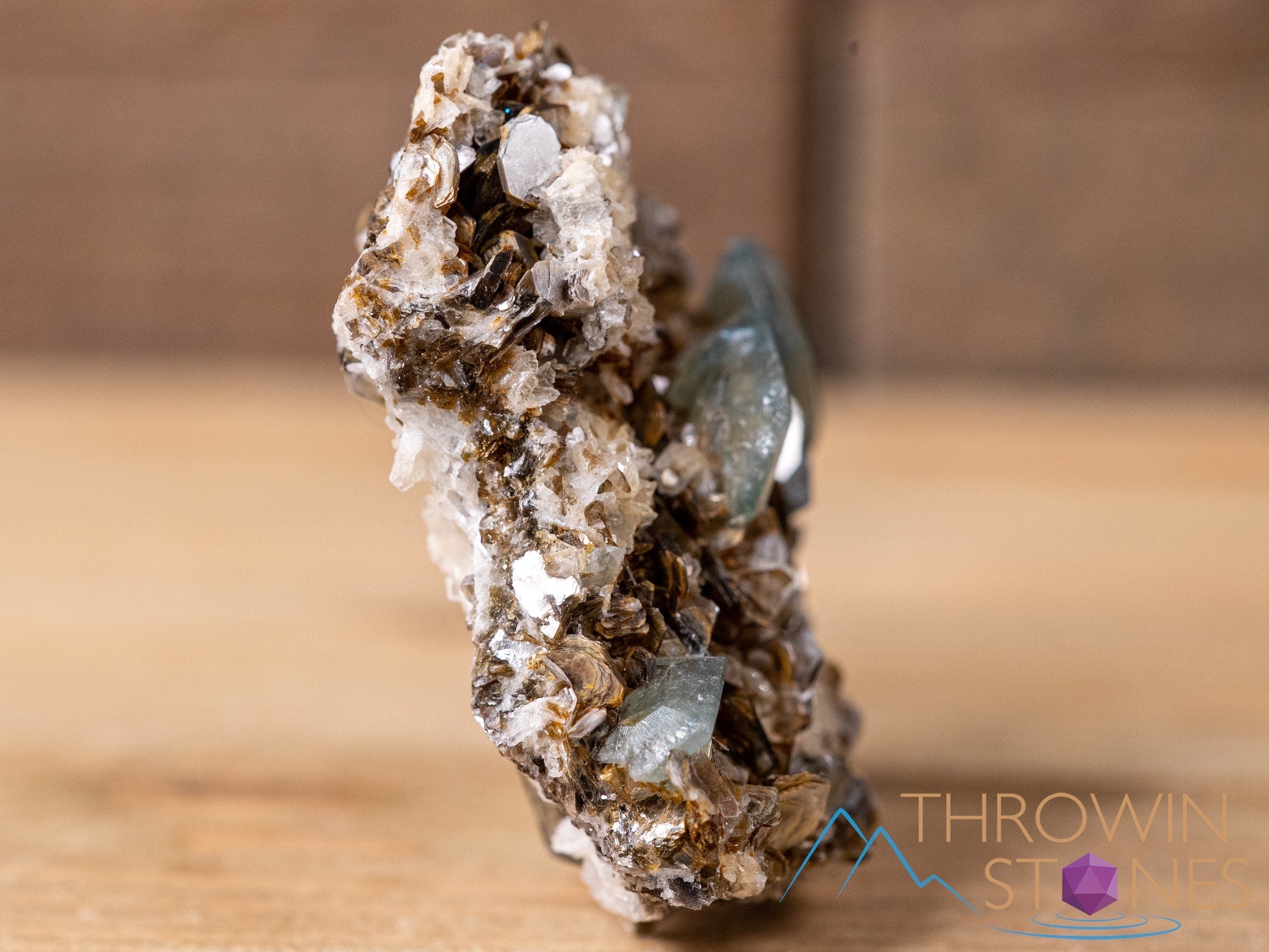 Natural APATITE on FELDSPAR with MUSCOVITE Raw Crystal Cluster - Healing Stones Collection | Unique Housewarming Gift, Spiritual Home Decor, Mineral Specimen (40681) | Perfect for Meditation Spaces, Yoga Rooms & Crystal Healing Altars