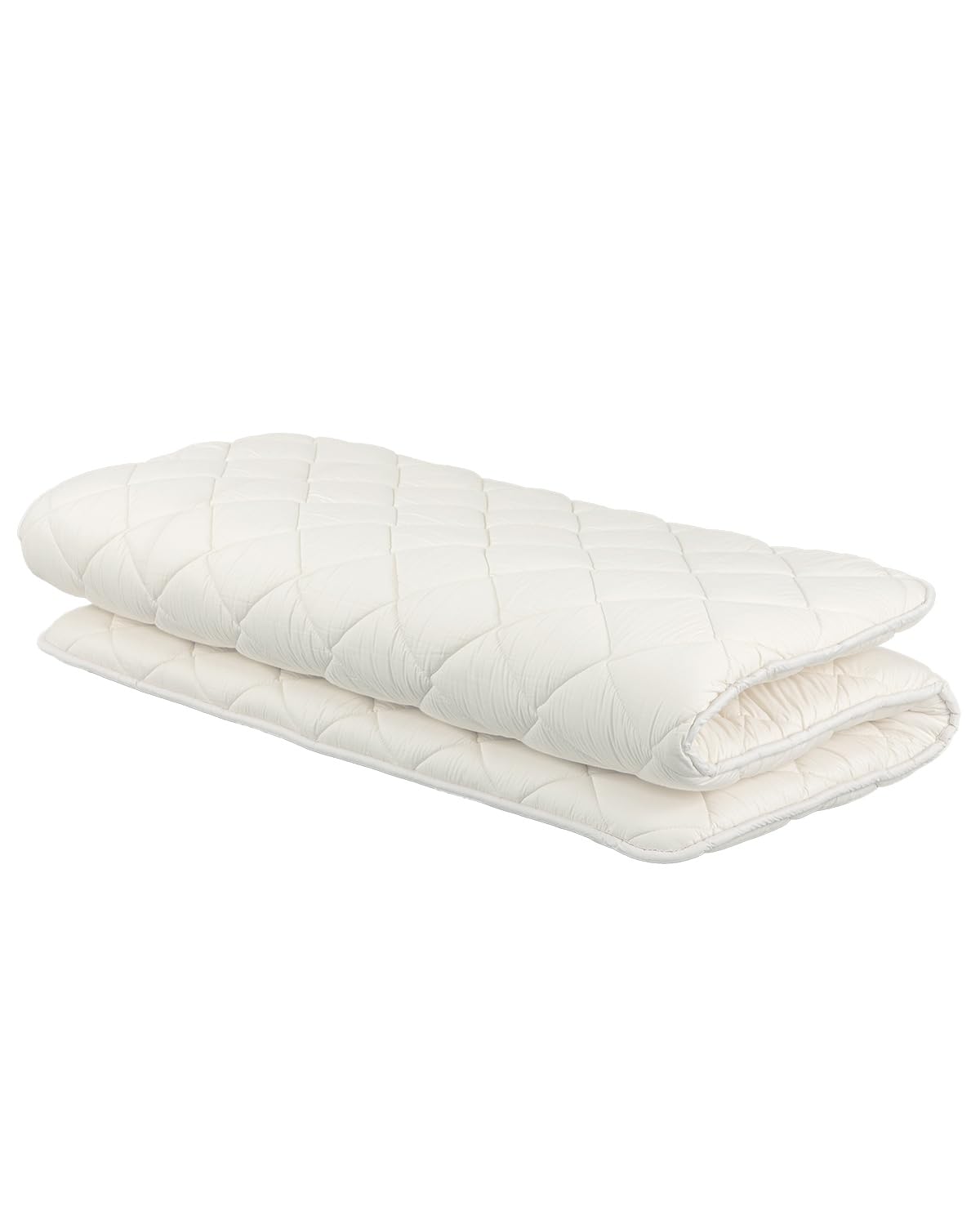 Premium Japanese Futon Mattress - Authentic Shikibuton Floor Bed | Foldable Tatami Mattress | Roll-Up Sleeping Pad | Made in Japan (White, Full Size) - Perfect for Small Spaces, Guest Rooms & Minimalist Living