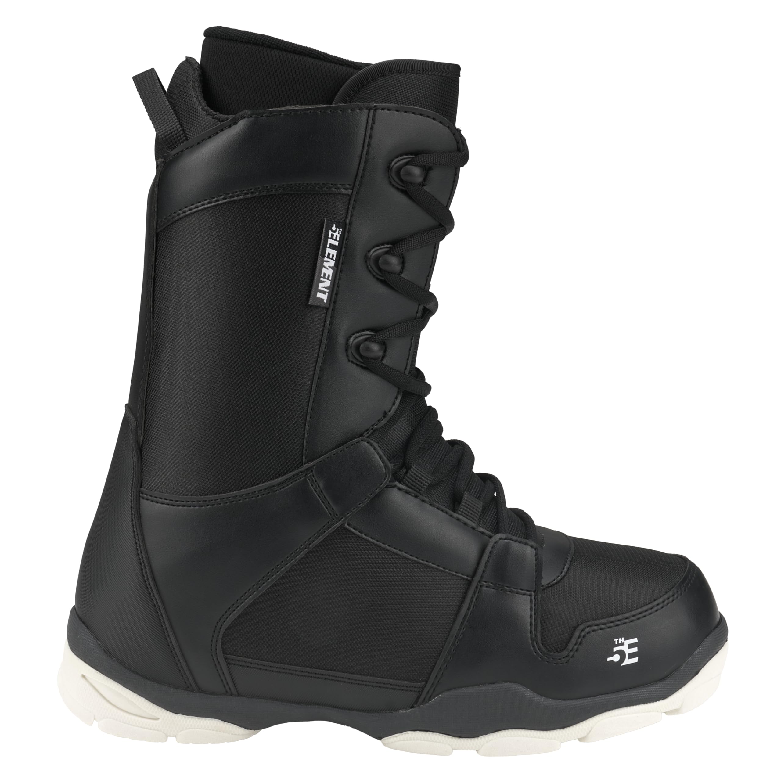 5th Element ST Lace and Dial Snowboard Boots for Men - Black | Waterproof | All Mountain Snowboarding | Compatible with Strap Bindings | Size 8-13 | Perfect for Freeride & Park Snowboarding Adventures