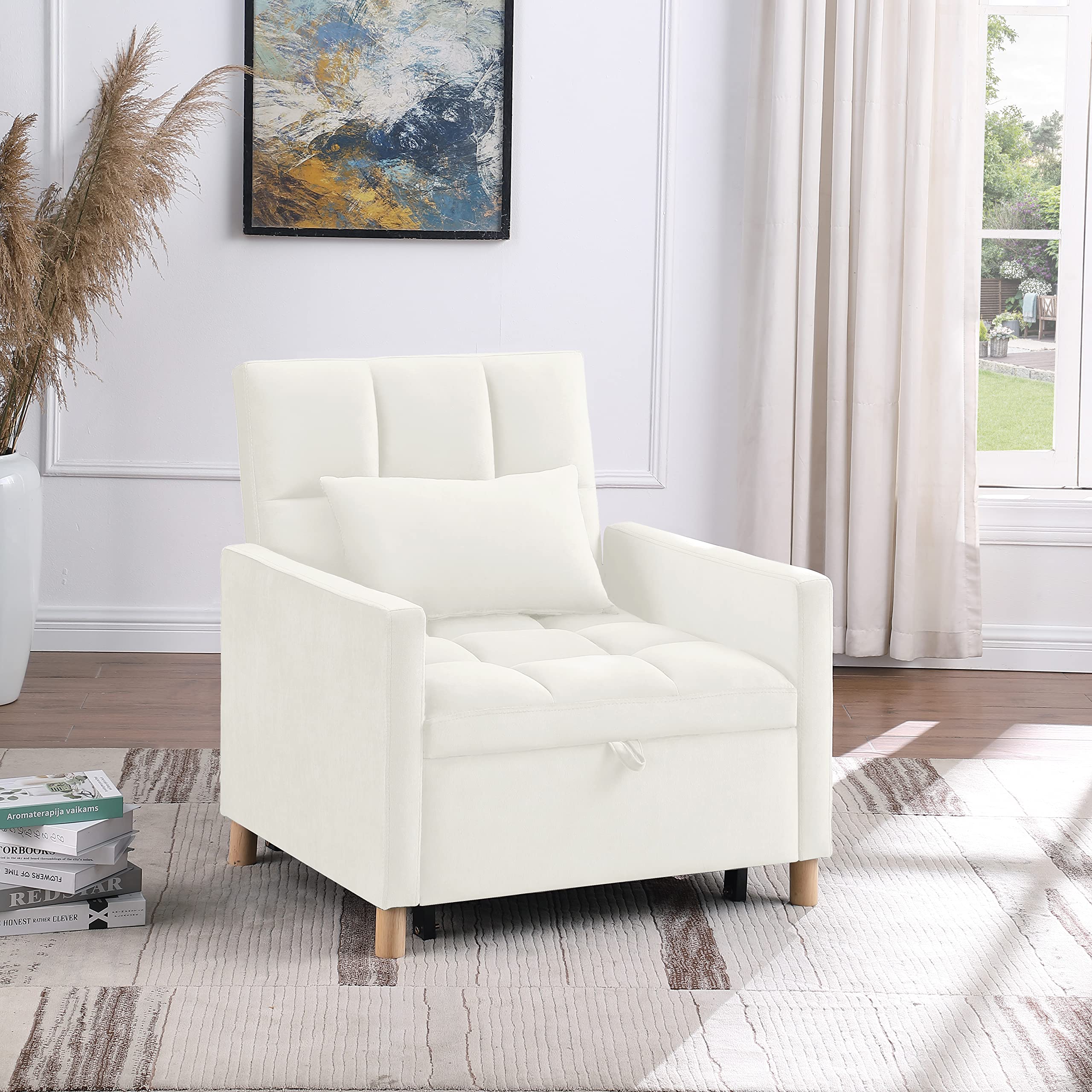 Merax 3-in-1 Convertible Sleeper Sofa Chair Bed - Adjustable Pullout Single Sleeper Sofa for Small Spaces | Multi-Functional Furniture for Living Room, Apartment, Office & Guest Room | Perfect for Studio, Dorm & Home Decor