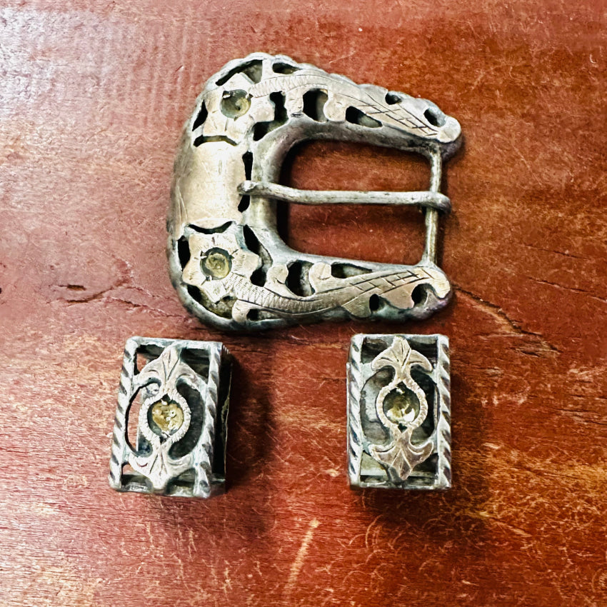 Vintage Mexican Ranger Buckle Set - Authentic Western Style Belt Buckle for Cowboy & Biker Fashion - Perfect for Rodeo, Country Music Festivals & Western Themed Parties
