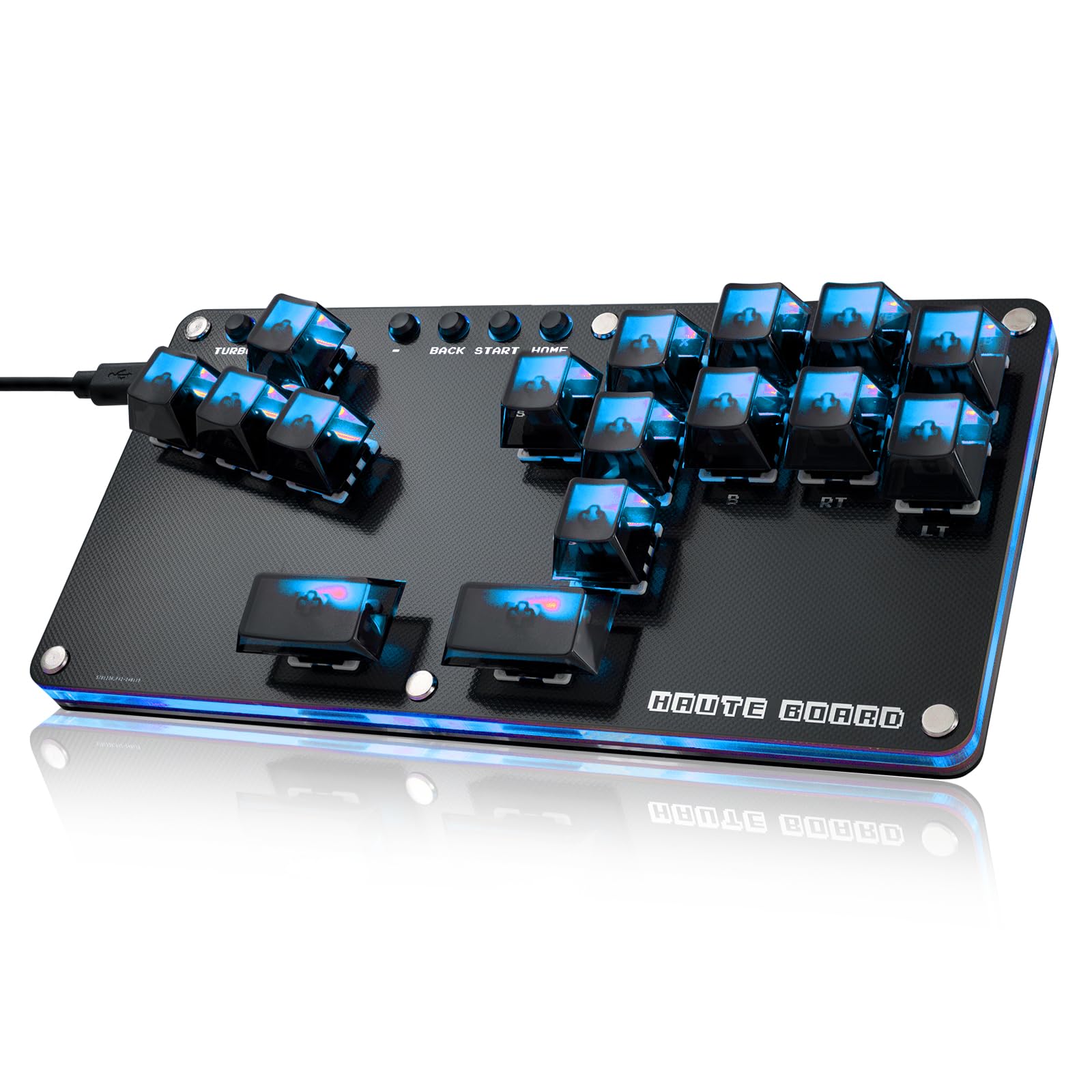 Sehawei Haute42 16-Key All-Button Arcade Controller with Turbo Function - Gamerfinger Mechanical Switches, Hot Swap & SOCD Support for PC, PS3, PS4, Switch - Perfect for Street Fighter, Fighting Games & Retro Arcade Gaming