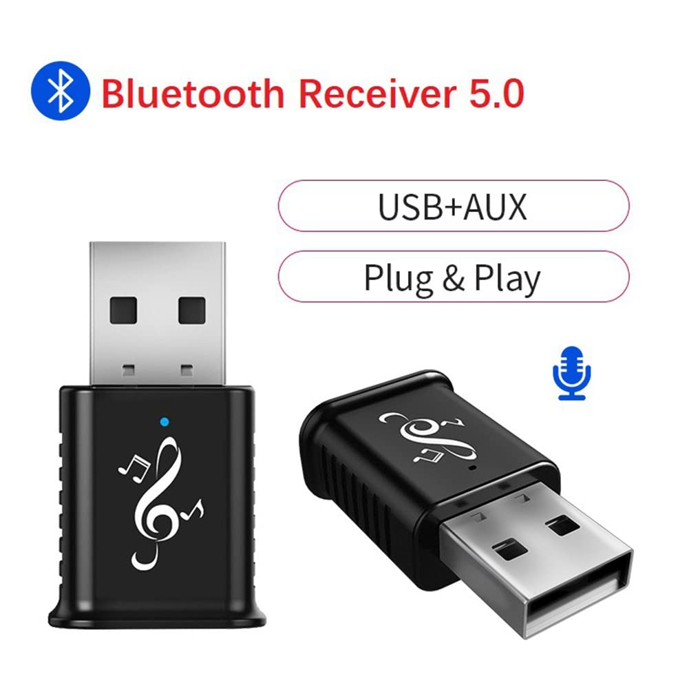 TAMOSH Mini USB Wireless Audio Adapter Bluetooth 5.0 Receiver for PC, Laptop, TV, Car Stereo System - Wireless Audio Streaming for Home & Office Entertainment
