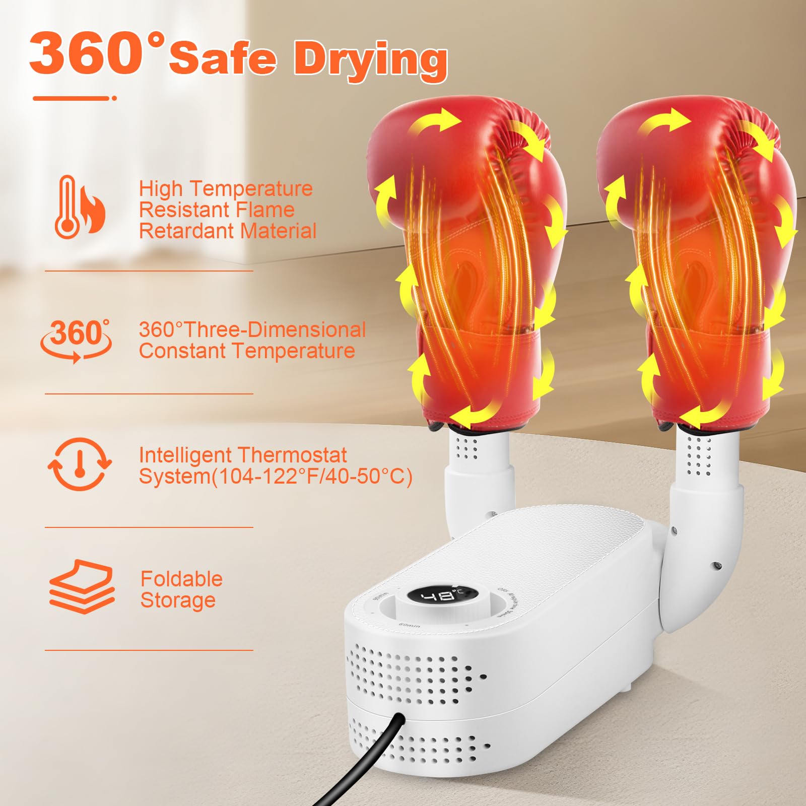 Best Boxing Gloves Dryer with Intelligent Timer - Odor Eliminating Hand Wraps & Punching Mitts Dehumidifier for Kids & Adults - Perfect for Gym, Home Training & MMA Practice