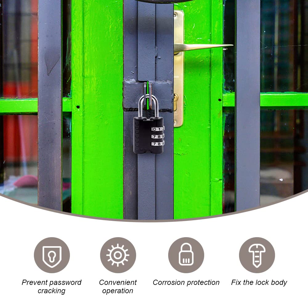 3-Digit Combination Luggage Lock - Heavy Duty TSA Approved Travel Padlock for Suitcases, Bags & Cabinets | Secure Your Belongings During Air Travel & Hotel Stays