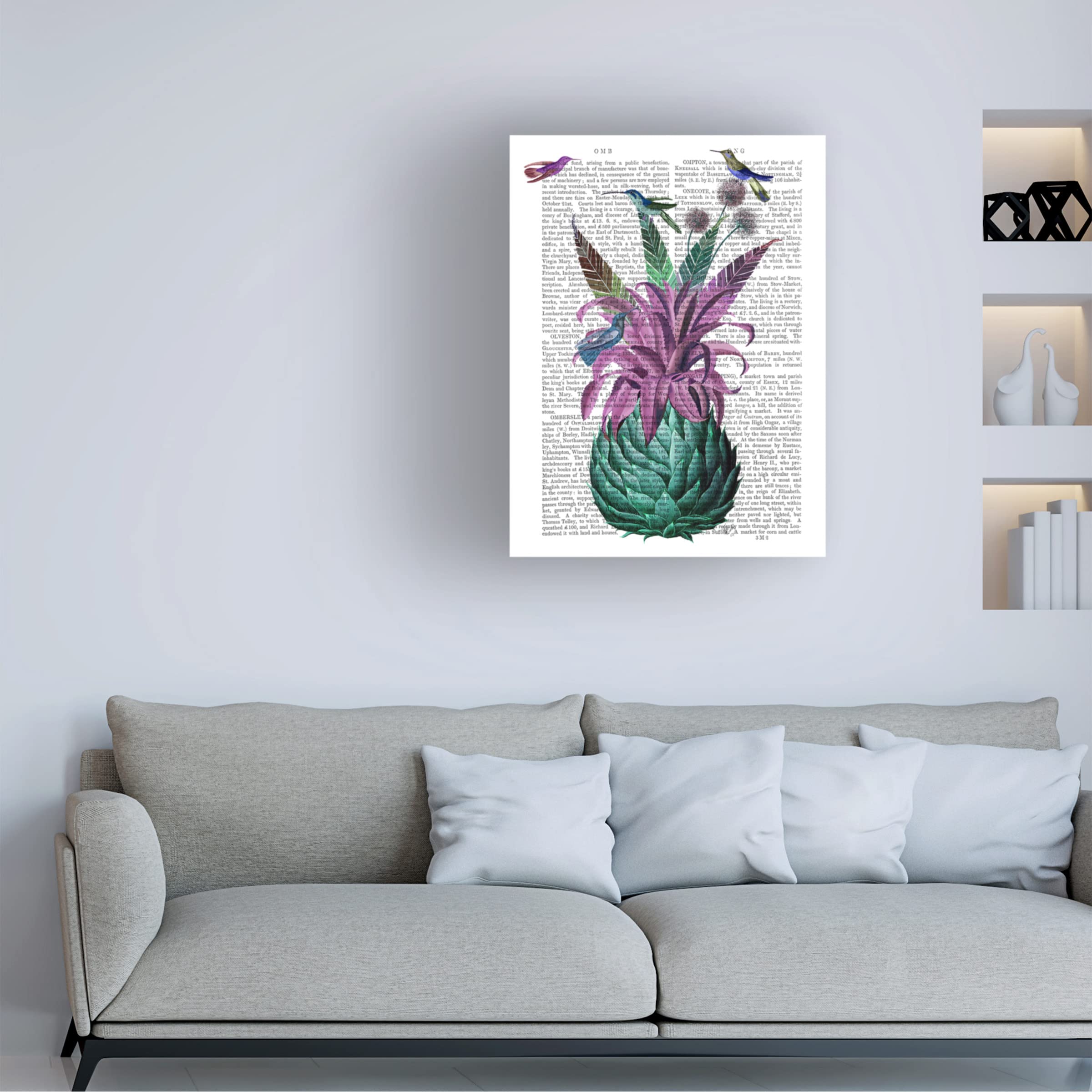 Trademark Fine Art 'Tropical Artichoke Book Print' Canvas Wall Art by Fab Funky - Vibrant Botanical Decor for Living Room, Bedroom & Office