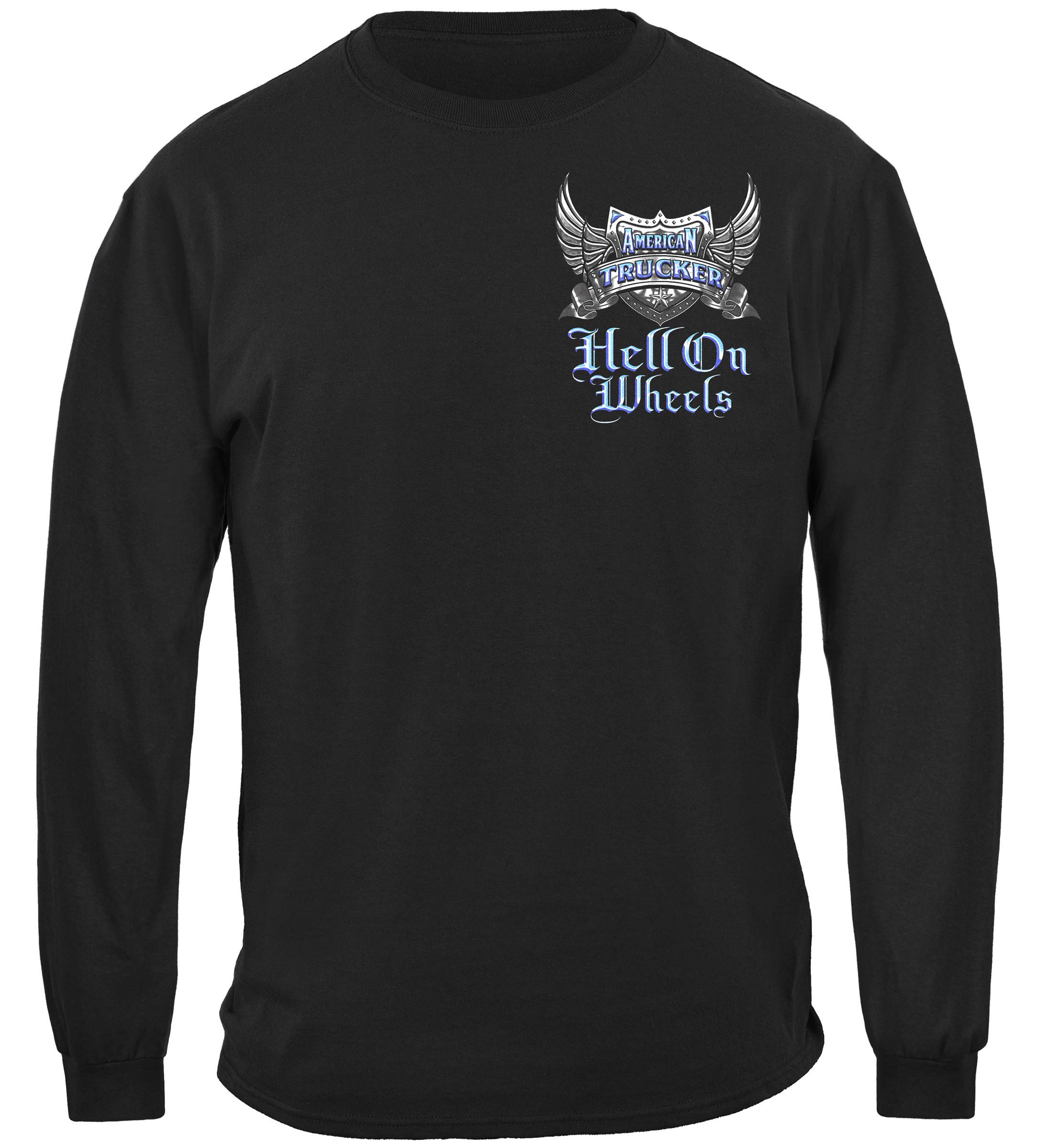 Trucker Hell On Wheels Graphic T-Shirt RN2336 - Vintage Truck Driver Tee for Men & Women - Perfect for Road Trips, Biker Rides & Casual Wear