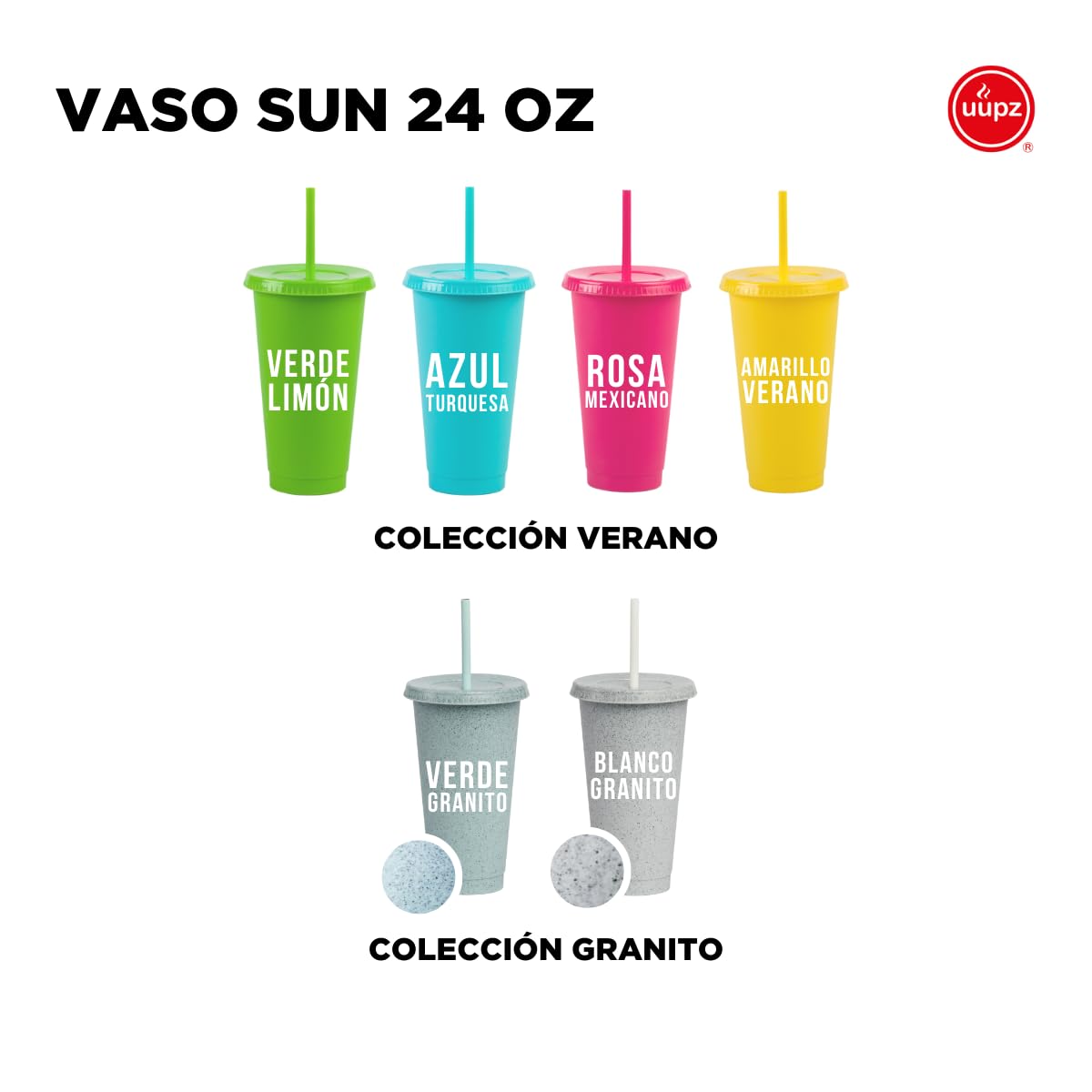Reusable Plastic Cups with Lids and Straws - 24oz BPA-Free Travel Tumbler Set of 50 - Perfect for Iced Coffee, Smoothies, Cold Drinks at Home, Office, Picnics and Parties