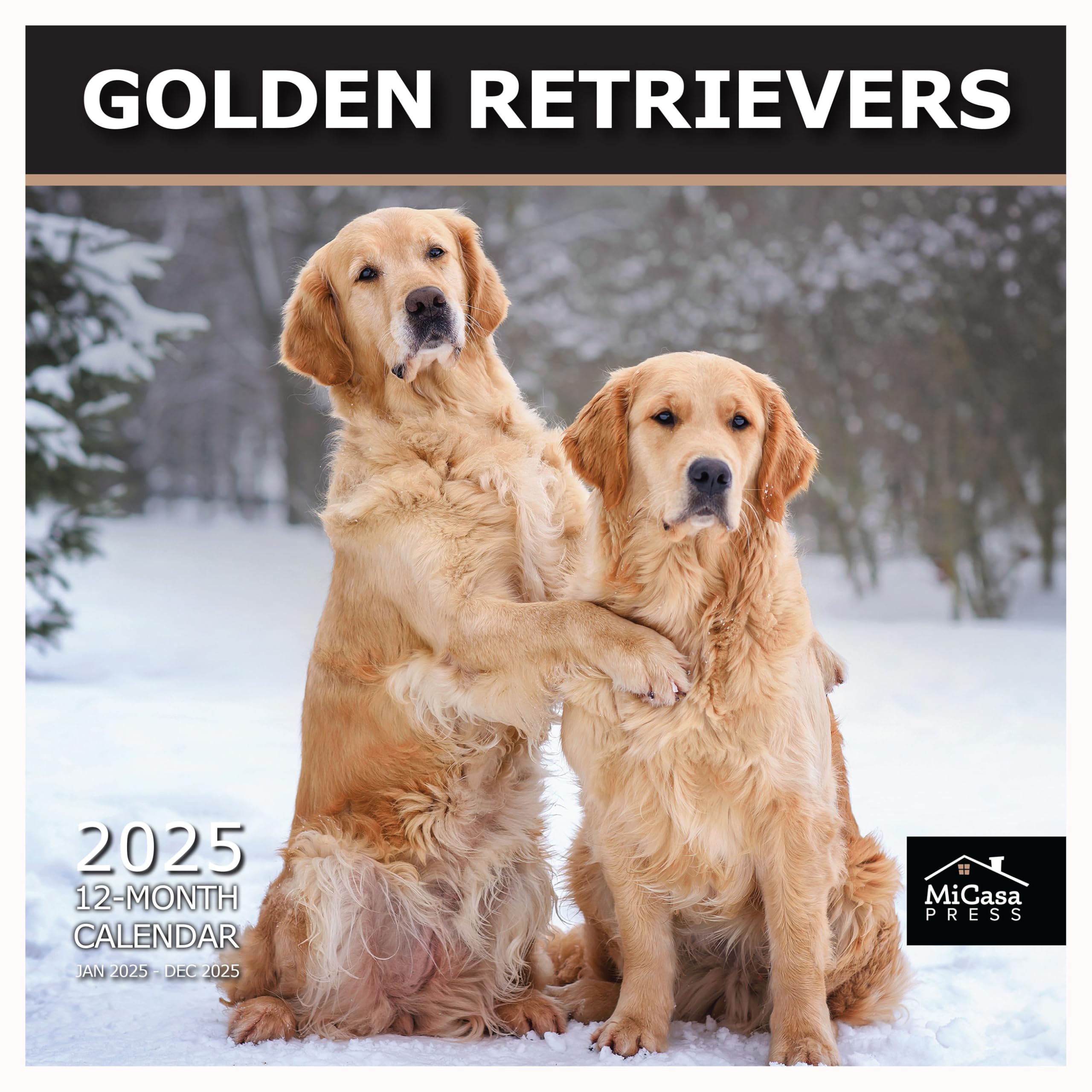 MICASA Golden Retrievers 2025 Wall Calendar - 12 Month Large Format (12x24 Inches) with Thick Sturdy Paper | Perfect Gift for Dog Lovers | Home & Office Decor | Pet Lover's Planning Tool