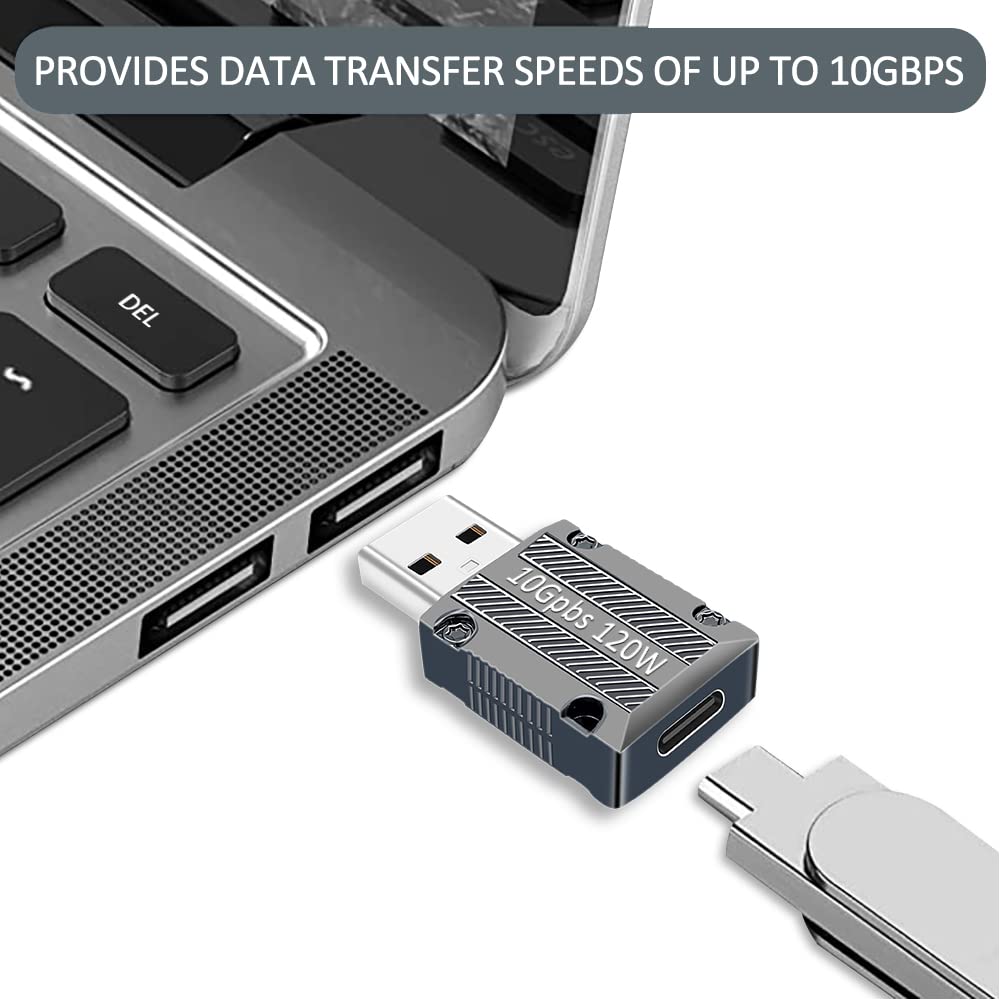 USB C to USB Adapter (1 Pack, Grey) - USB A Male to USB C Female Converter for Charging, Data Transfer & Device Connectivity - Compatible with Laptops, Smartphones & Tablets