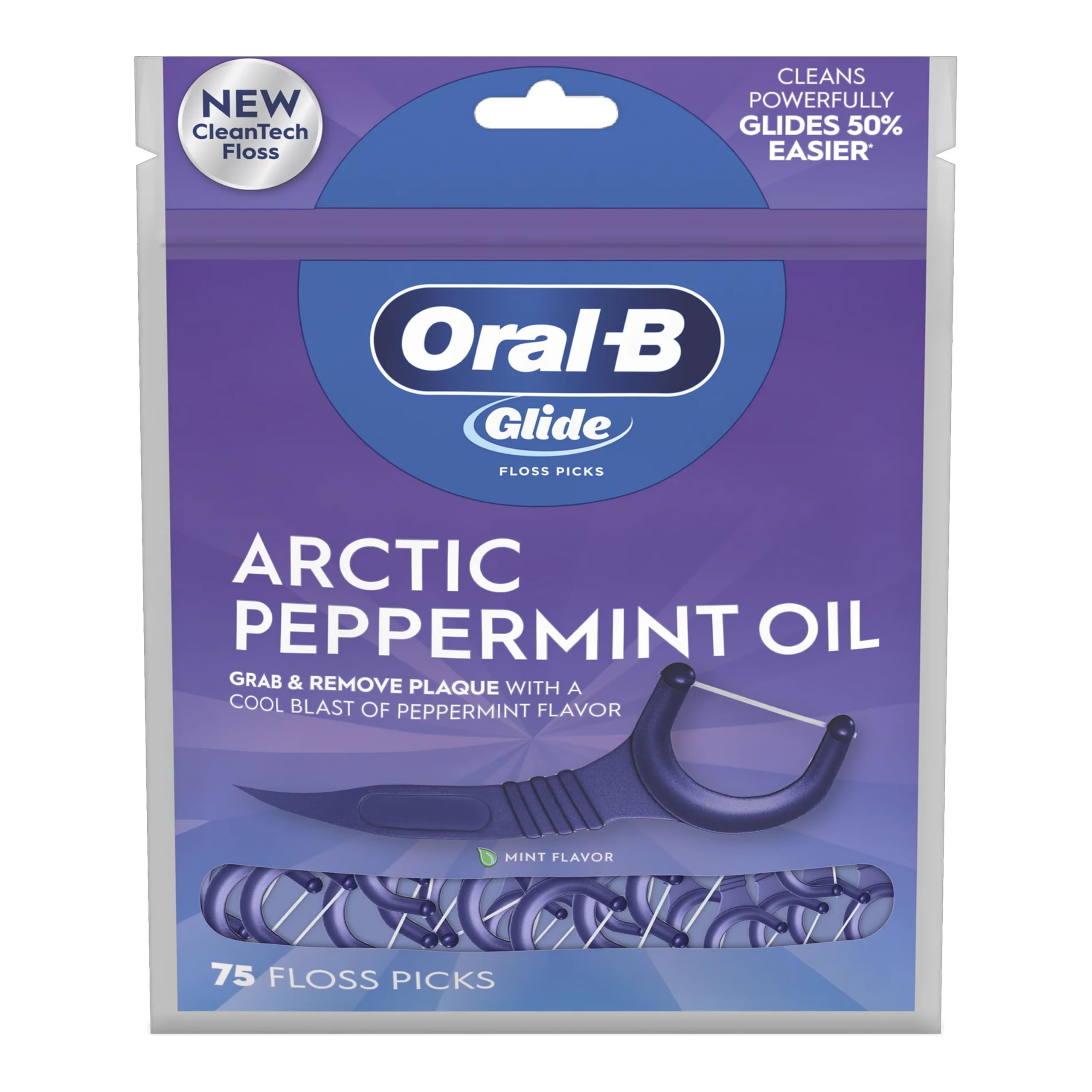 Oral-B Glide 3D White Dental Floss Picks - Radiant Mint Flavor, 75 Count (Pack of 4) | Teeth Whitening & Plaque Removal | Perfect for Travel, Office & Daily Oral Care