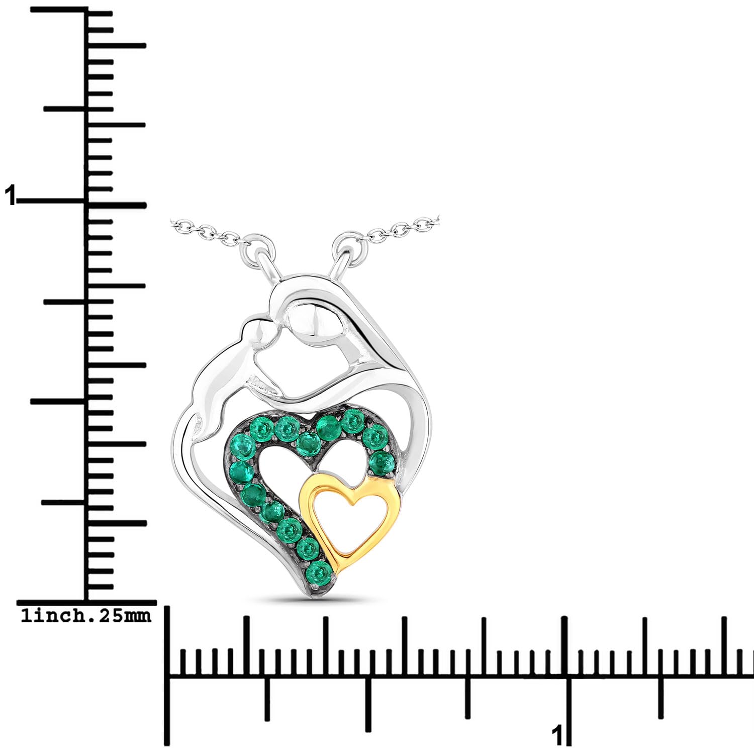 Authentic Emerald Heart Pendant Necklace for Mom - Perfect Gift for Mother's Day, Birthday & Anniversary Jewelry