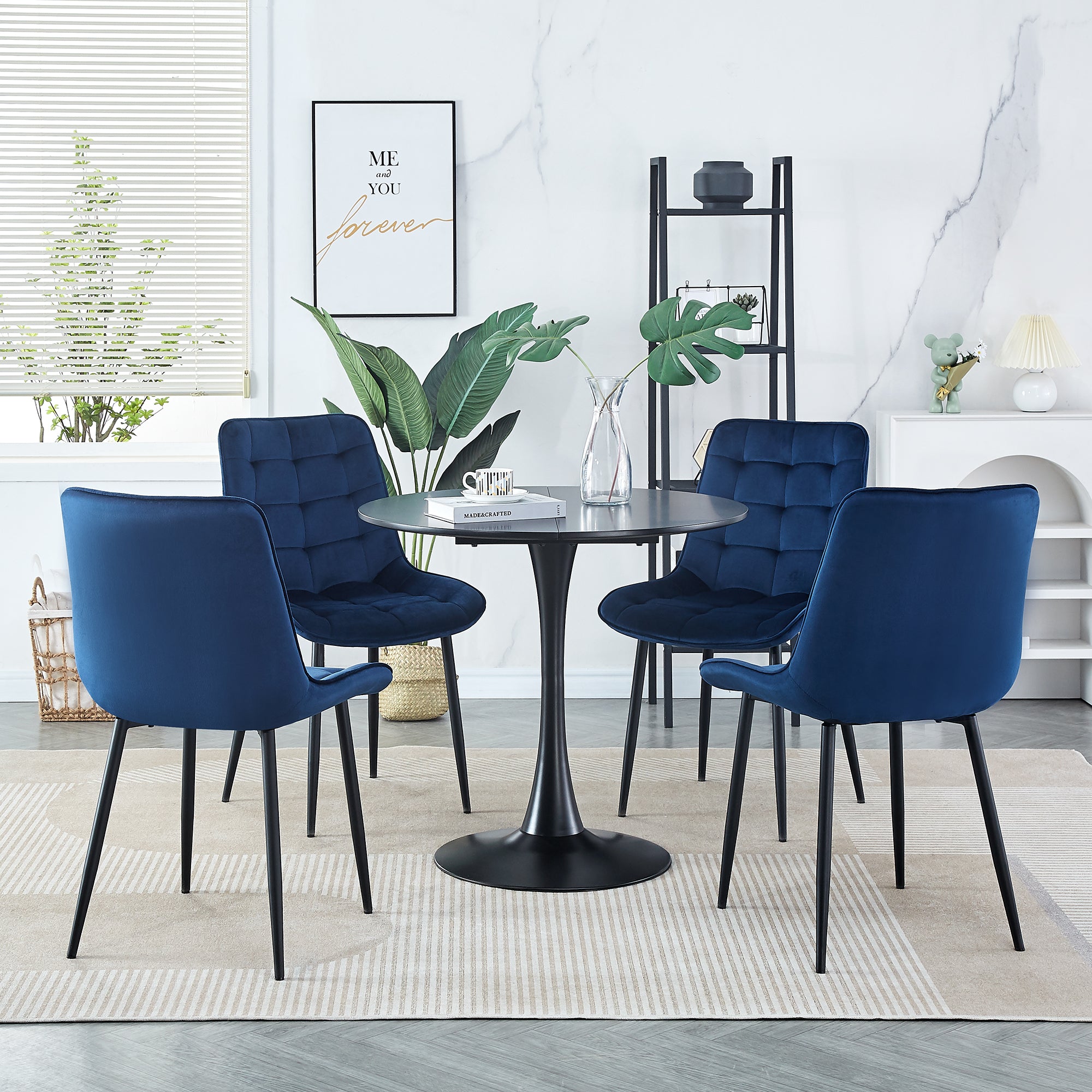 Modern Blue Dining Chairs Set of 2 - Contemporary Style with Advanced Technology - Perfect for Restaurants, Cafes, Bars, Offices & Living Rooms - Easy Assembly & Sturdy Design - Ideal for Home Dining & Commercial Spaces