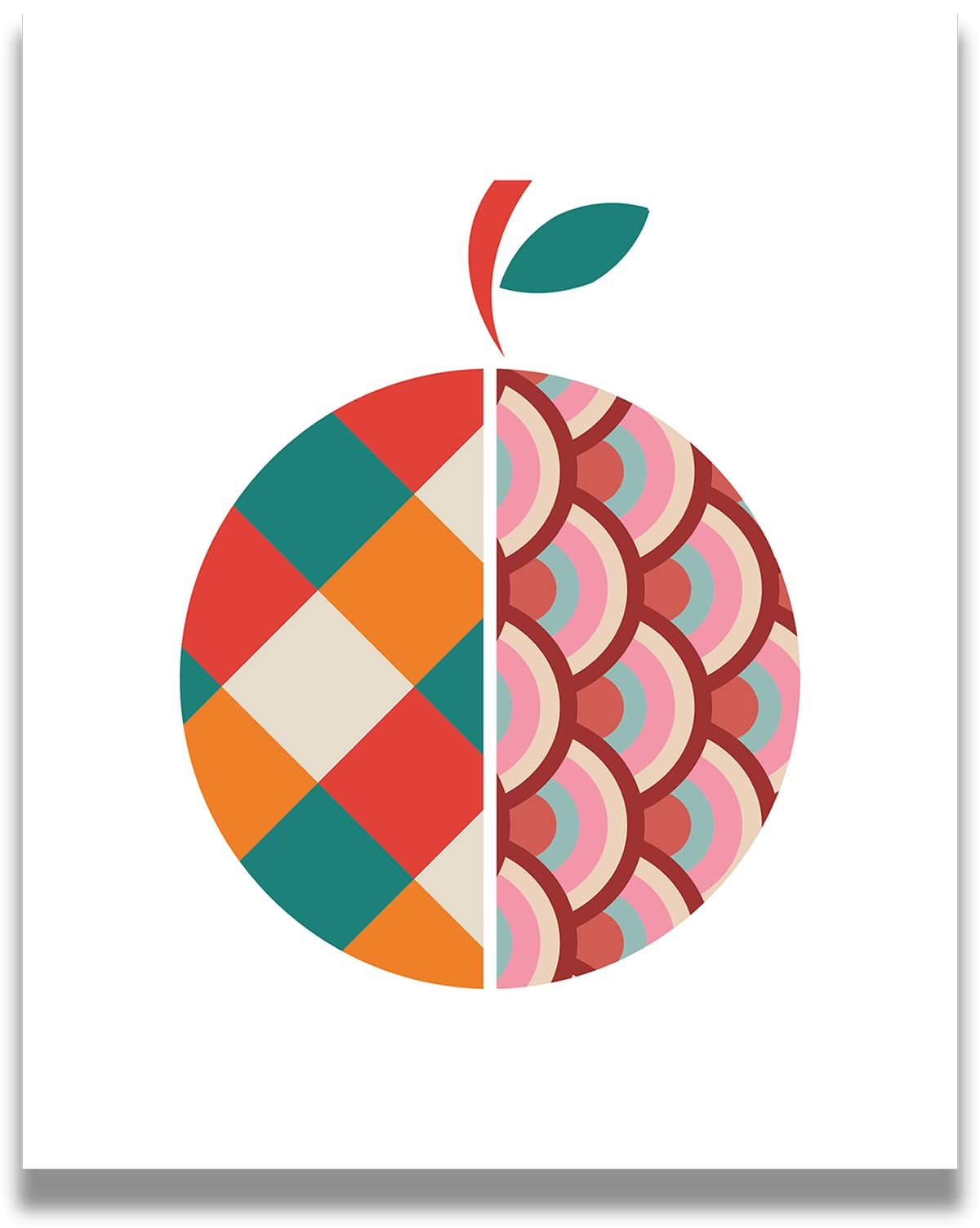 Govivo Geometric Orange Fruit Wall Art Canvas - Modern Kitchen Decor for Women, Ready to Hang 32x40 - Perfect for Food Prep Area, Dining Room & Chef Gifts