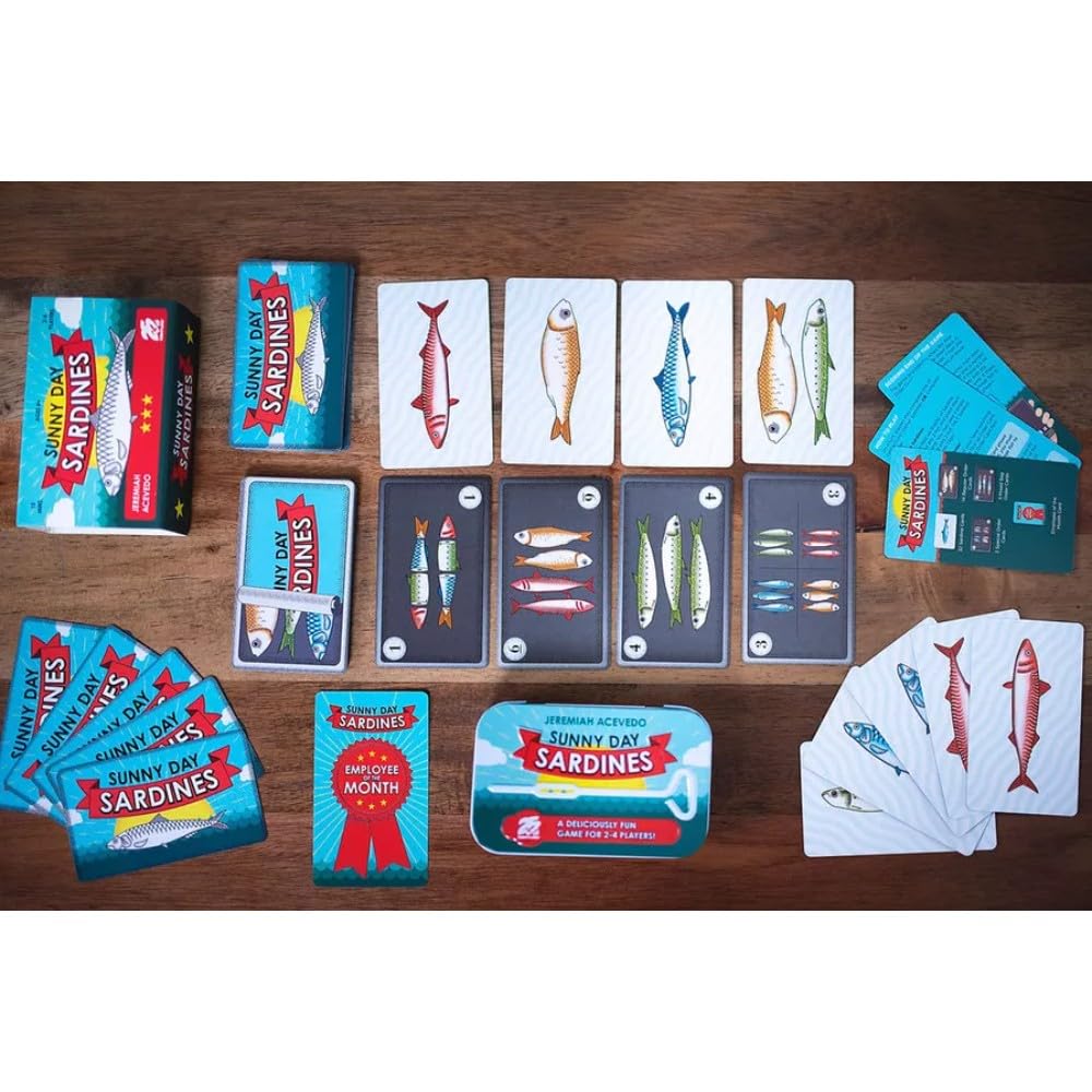Sunny Day Sardines Card Game - Travel Size for 2-4 Players | Portable Mint Tin | Perfect for Camping & Road Trips