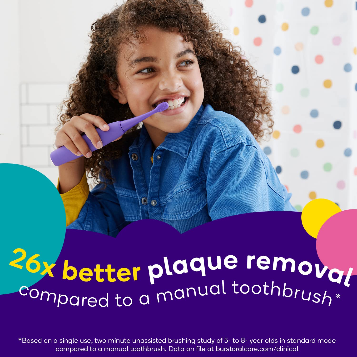 Burst Kids & Toddlers Electric Toothbrush for Ages 3+ - Soft Bristles, 2 Modes & 2-Minute Timer - Rechargeable Battery & Easy-Grip Silicone Handle (Pink) - Perfect for Morning & Bedtime Brushing Routines