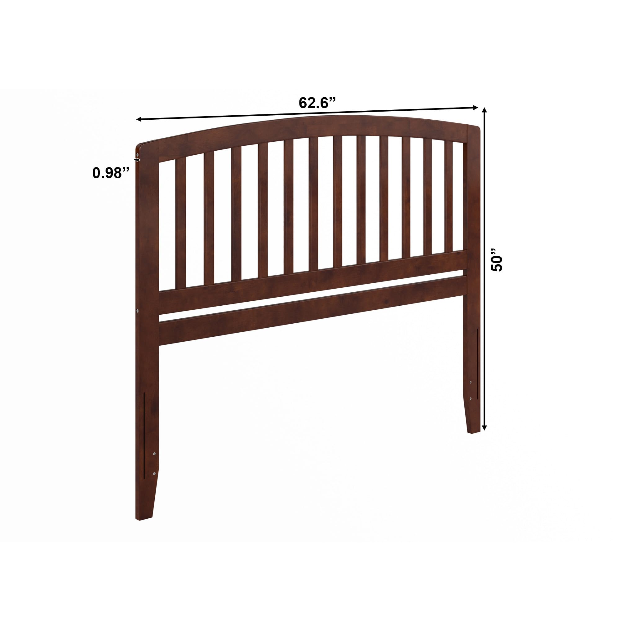 AFI Richmond Queen Size Upholstered Headboard with USB Charging Ports - Walnut Finish for Bedroom Decor & Modern Home Furniture