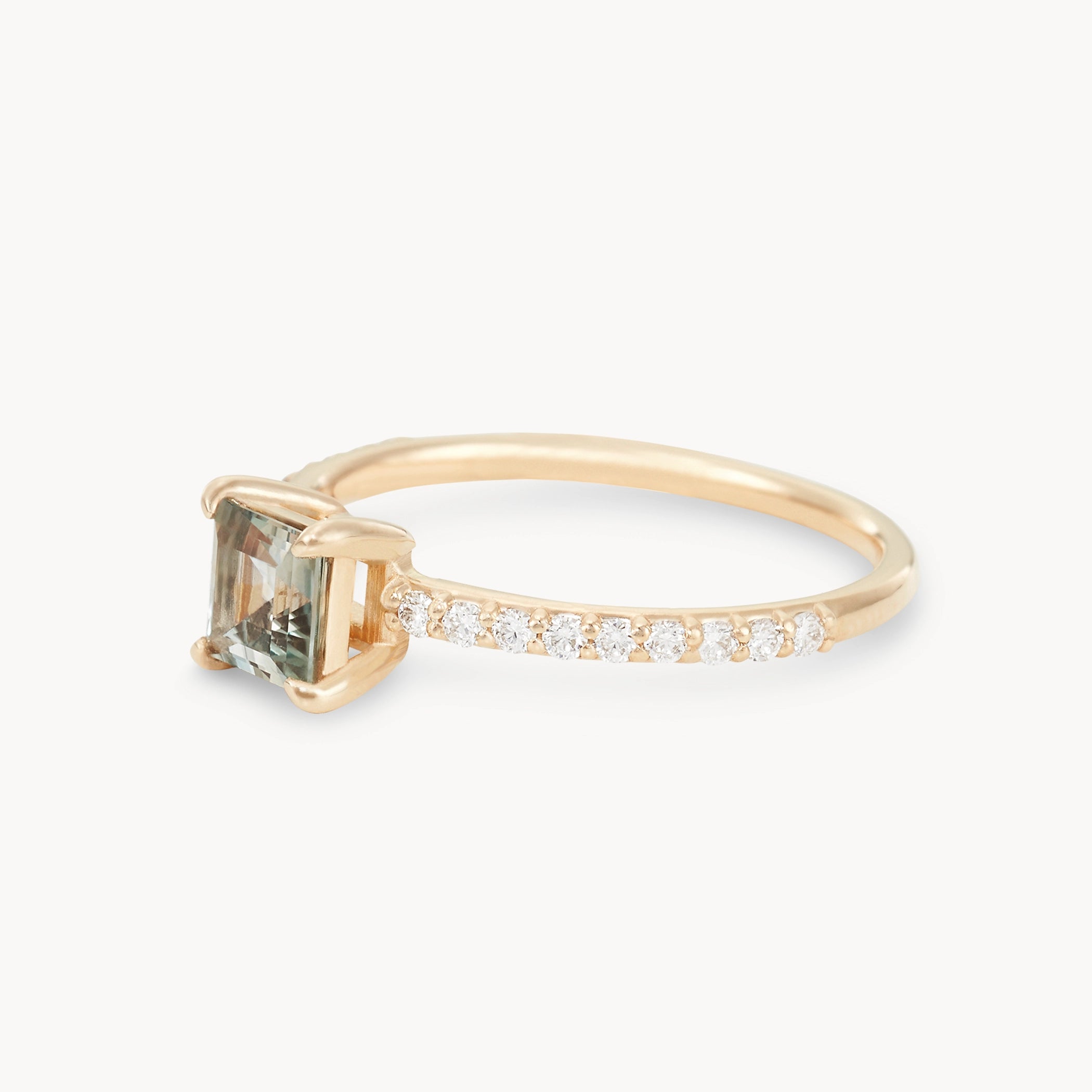 Unique 14K Yellow Gold Asscher Cut Sapphire Ring – Handcrafted Jewelry for Women, Perfect for Weddings, Anniversaries & Special Occasions