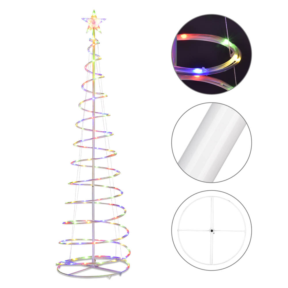 6ft LED Spiral Christmas Tree with USB Power - Decorative Holiday Lighting for Home, Office & Party Decorations