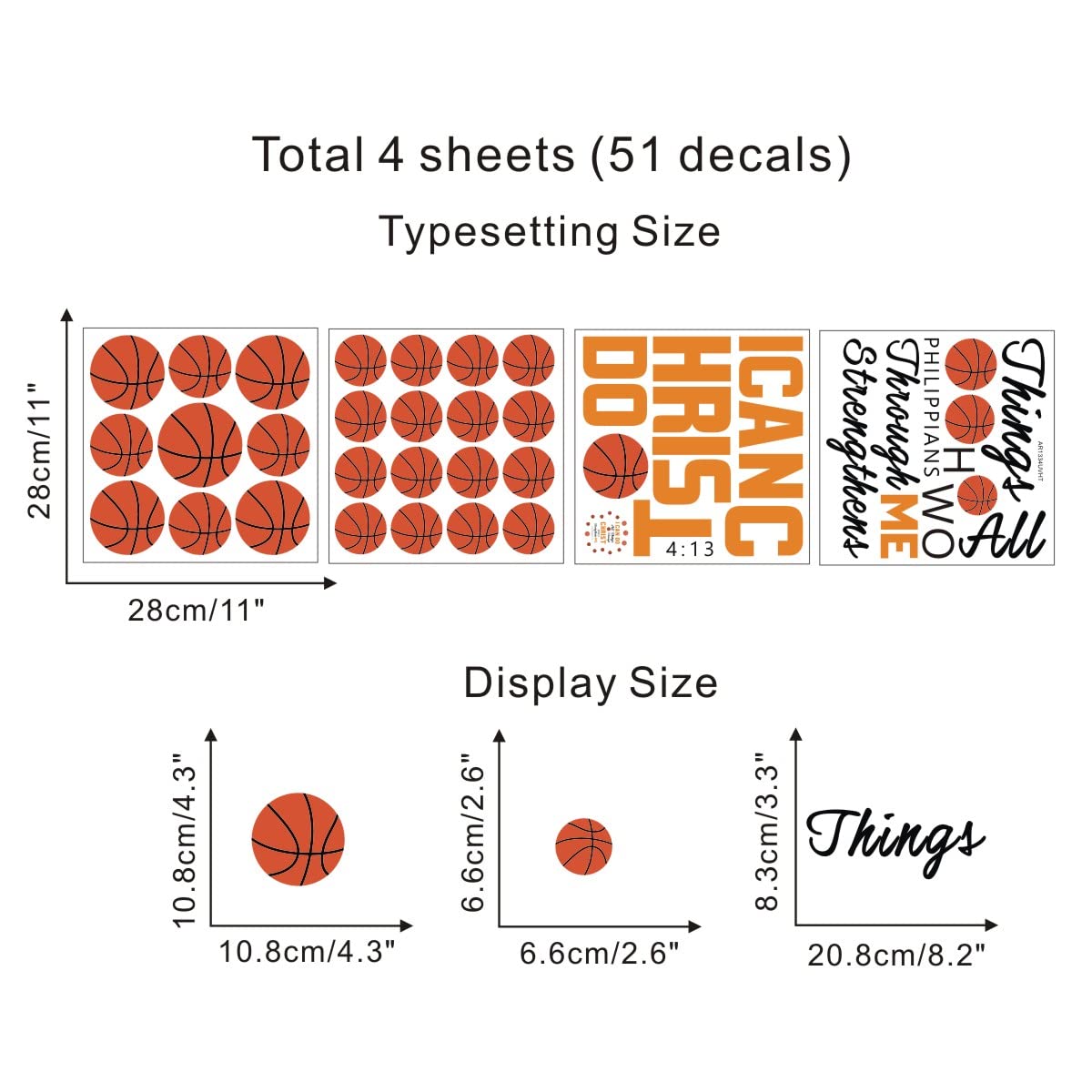 IARTTOP Motivational Basketball Wall Decals - 'I Can Do It' Sports Theme Stickers for Boys Room, Gym & Playroom Decor - Perfect for Basketball Fans & Home Wall Art
