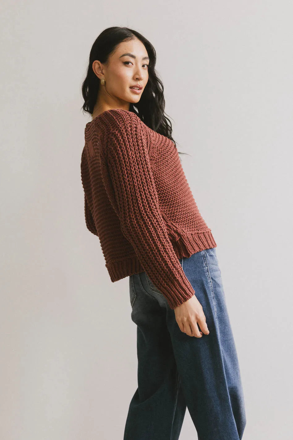 Juniper Textured Sweater in Berry - Cozy Knit Pullover for Women | Fall Winter Fashion | Perfect for Office, Date Night & Casual Outings