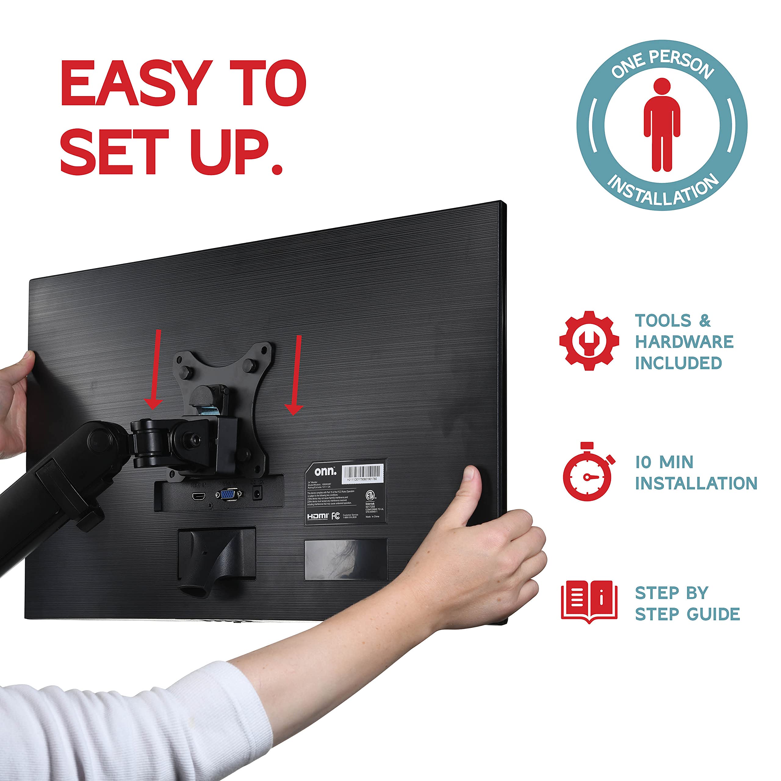 Dual Monitor Stand for 2 Screens - Adjustable VESA Mount Desk Arm for 13-32 Inch Monitors - Ergonomic Dual Monitor Riser with Clamp & Grommet Base - Perfect for Home Office, Gaming & Workstation Setup