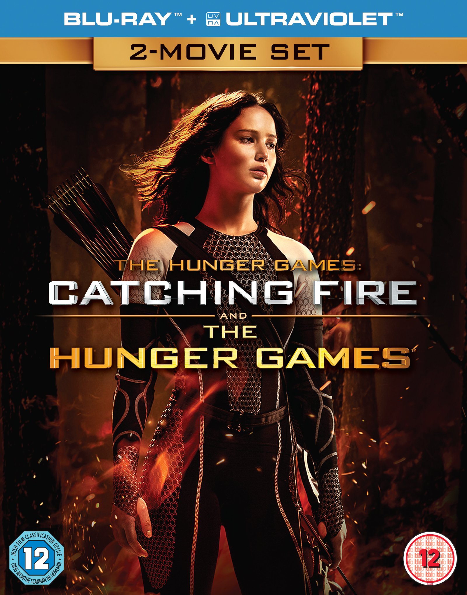 The Hunger Games & Catching Fire Blu-ray + UV Digital Copy - Action Adventure Movie Collection for Home Entertainment & Gift Giving
