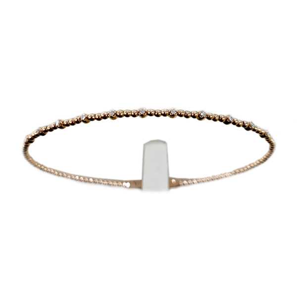 14K Rose Gold Diamond Bangle for Women - Elegant Stackable Bracelet for Wedding, Anniversary & Everyday Wear