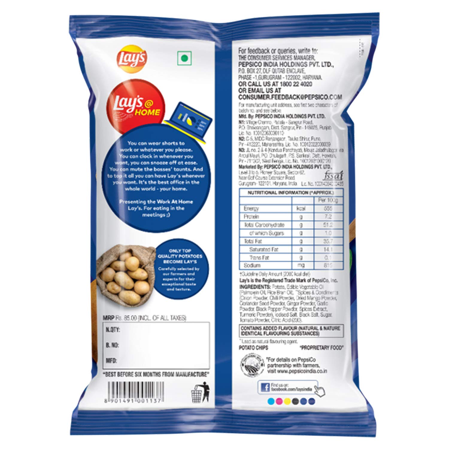 Lay's Masala Magic Potato Chips - Crunchy Snack Pack (143g/157g/190g) | Authentic Indian Flavor | Perfect for Parties, Movie Nights & Office Snacks