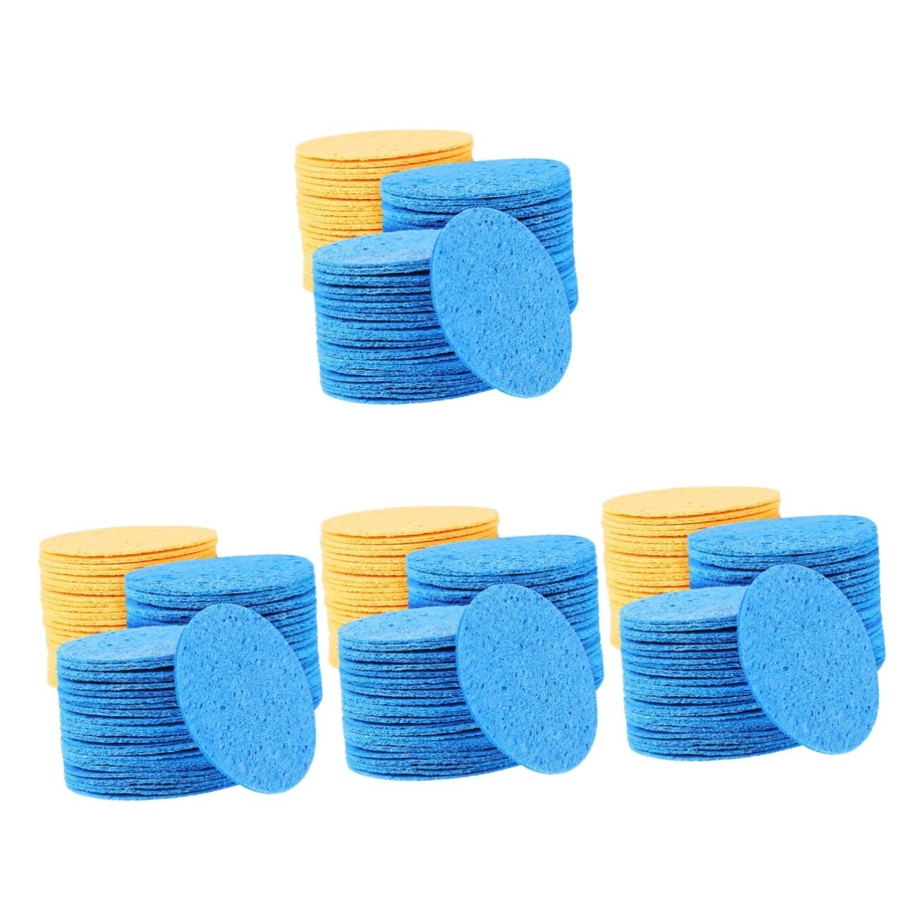 BIUDECO 200 Pcs Compressed Facial Cleansing Sponges - Exfoliating Loofah Puff for Deep Pore Cleaning, Makeup Removal & Skin Care | Reusable Cosmetic Sponges for Daily Face Wash, Bath & Beauty Routine