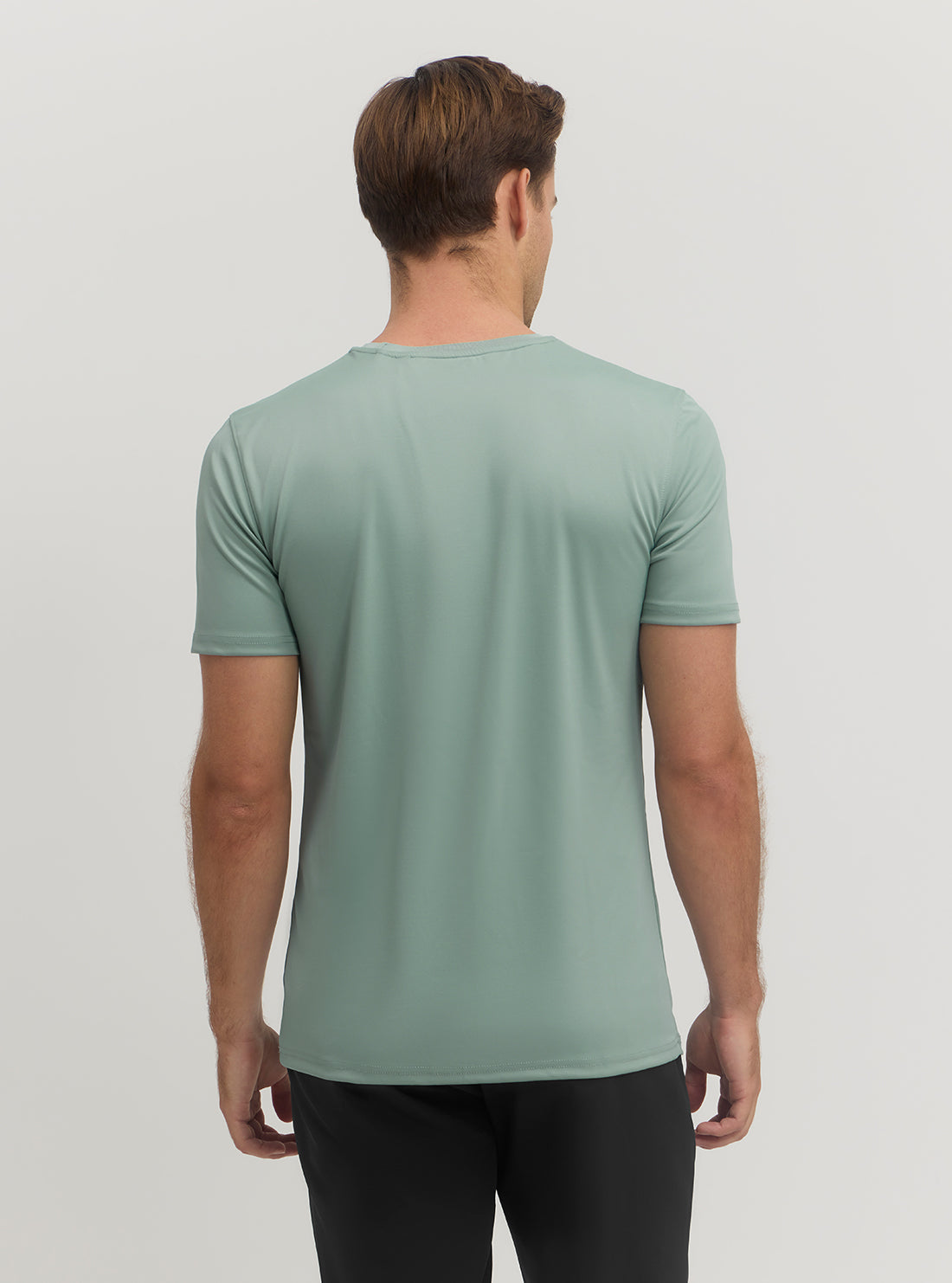 Green Tech Stretch T-Shirt for Men - Eco-Friendly Comfort Fit Cotton Tee - Perfect for Workouts, Yoga & Casual Wear