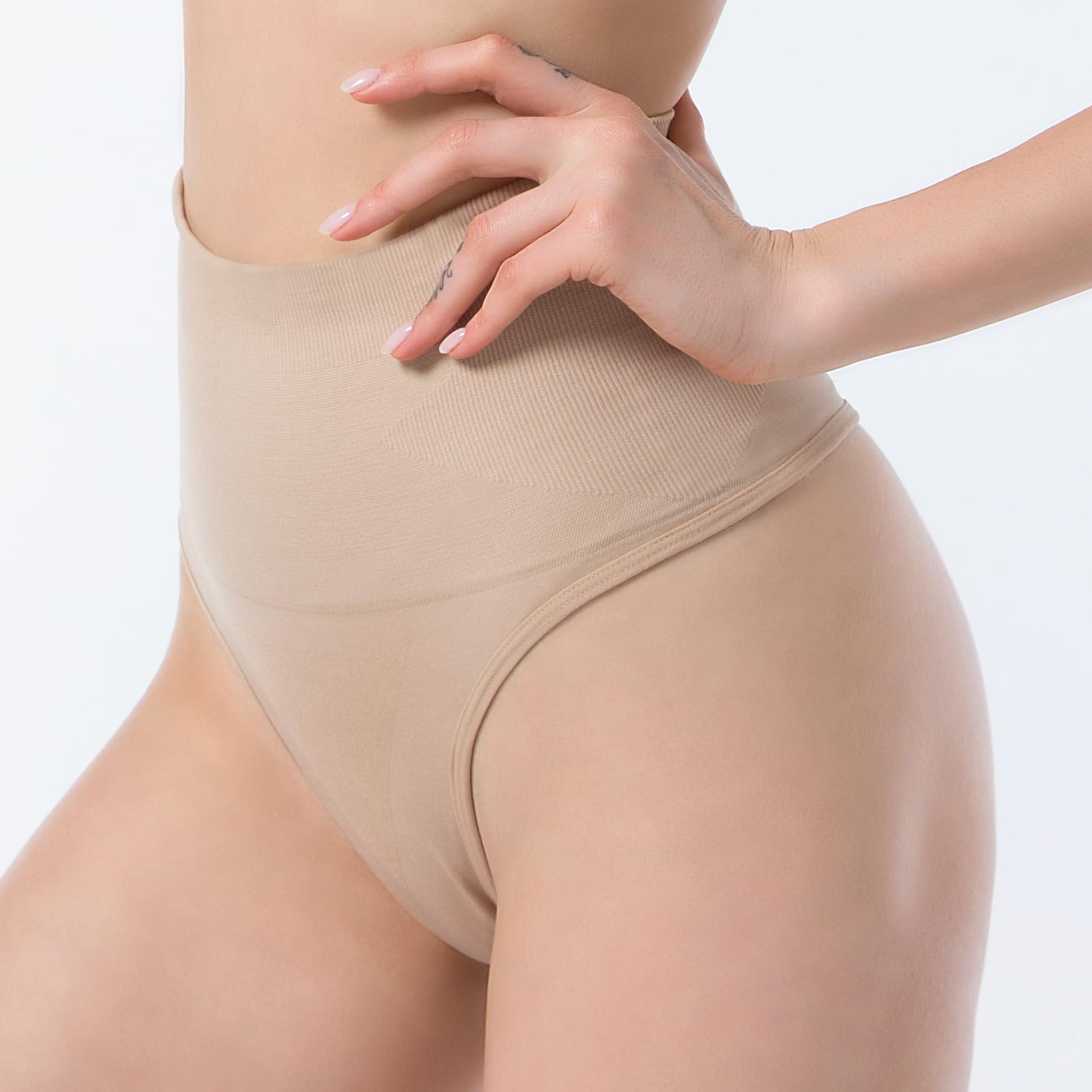 Seamless Mid-Waist Tummy Control Thong Shapewear for Women - Slimming Girdle Panties & Underwear for Everyday Wear, Special Occasions & Body Shaping