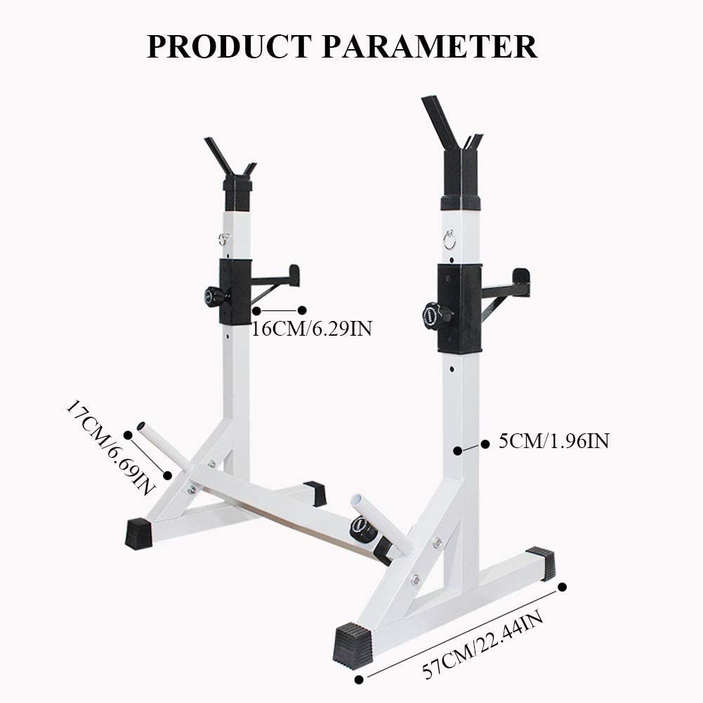 Adjustable Bench Press Rack - Multi-Function Home Gym Equipment for Weight Lifting, Squat Rack & Dip Station - Heavy Duty Barbell Stand for Strength Training (300lbs Capacity) - Perfect for Home Workouts & Garage Gym Setup