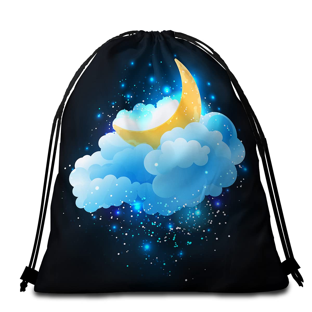 Midnight Blue Drawstring Backpack for Men Women Kids - Yoga Hiking Beach Bag