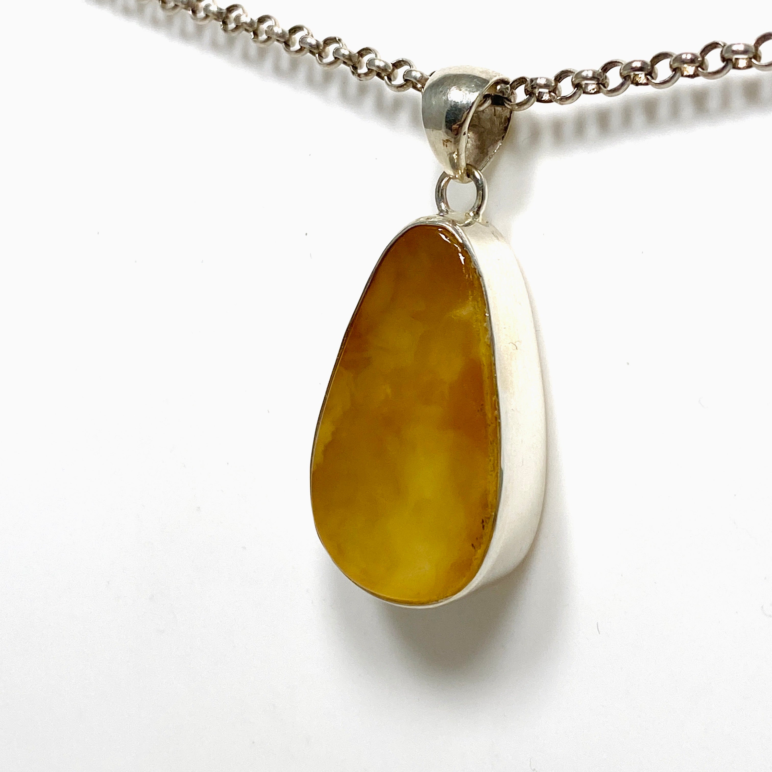Natural Amber Teardrop Pendant Necklace - Genuine Baltic Amber Jewelry KPGJ4341 for Women, Gift for Her, Perfect for Everyday Wear & Special Occasions