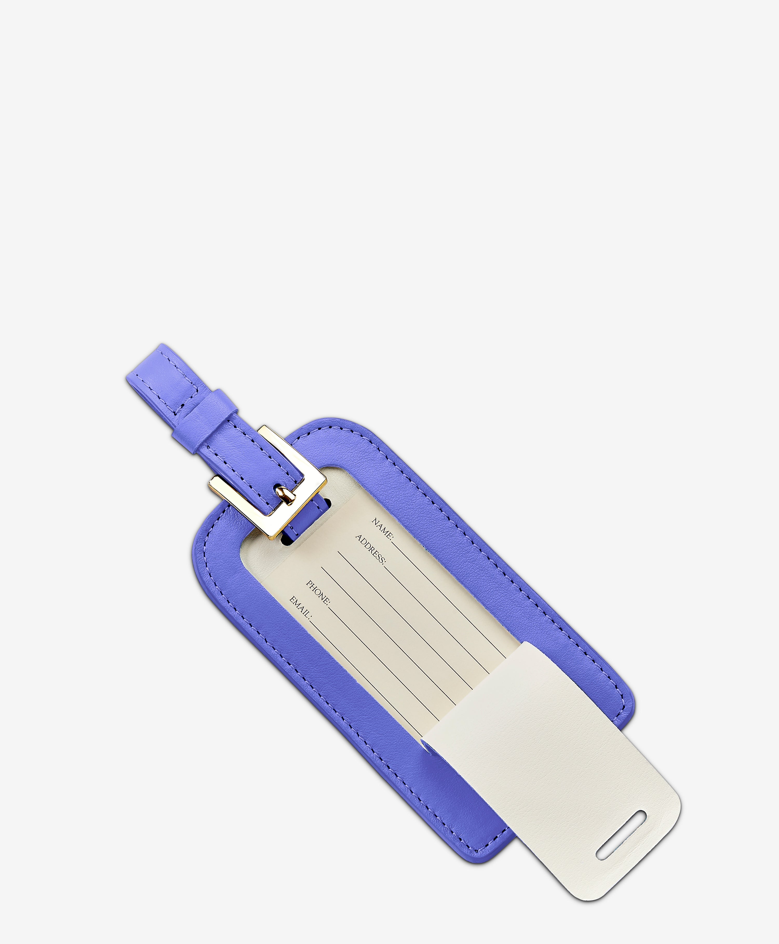 Premium Lapis Italian Calfskin Leather Luggage Tag - Durable & Stylish Travel Accessory for Suitcases, Backpacks & Carry-Ons