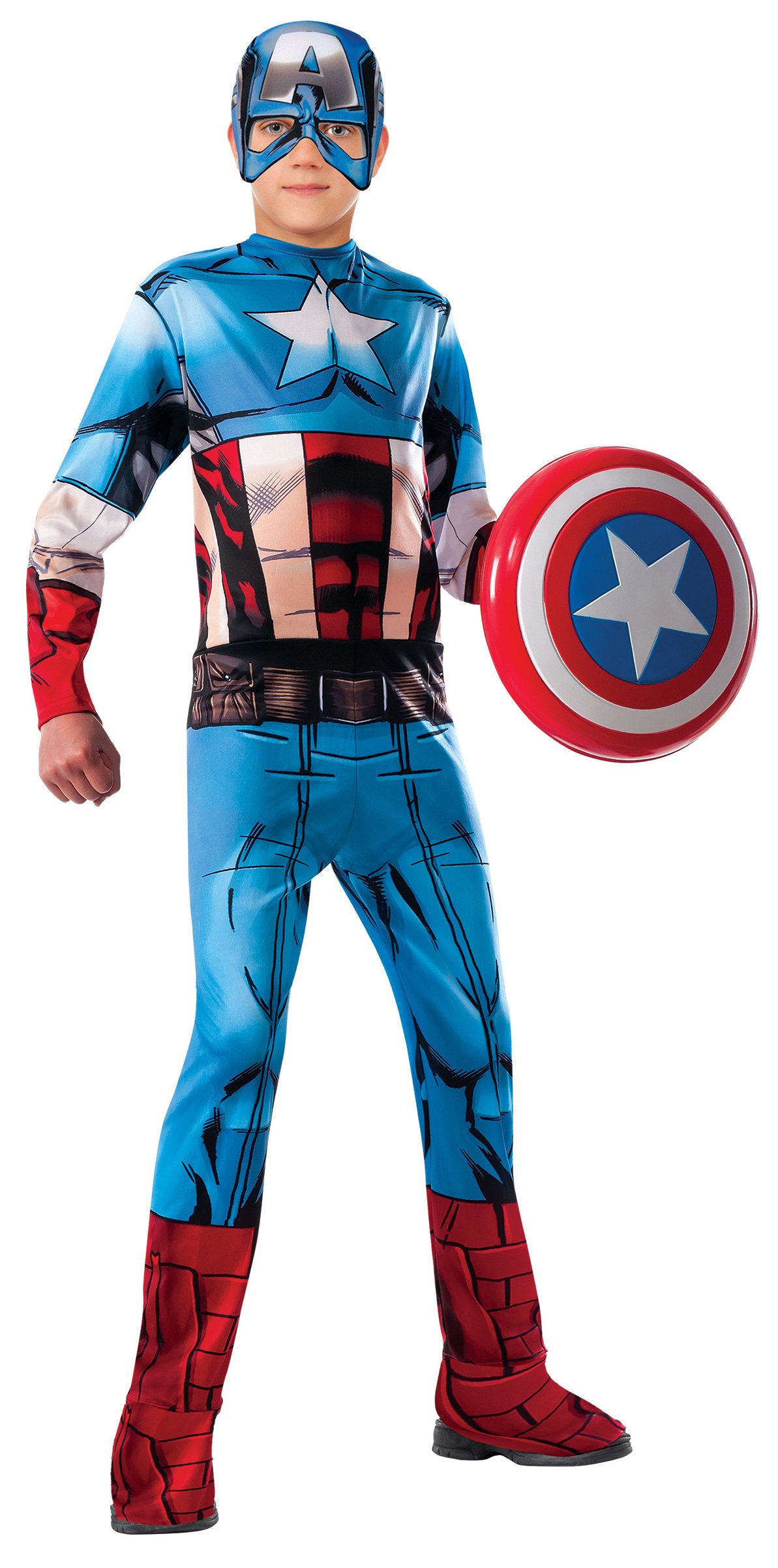 Marvel Avengers Assemble Captain America Costume for Kids - Classic Collection Child Small Size | Halloween Dress Up, Cosplay & Superhero Party Outfit