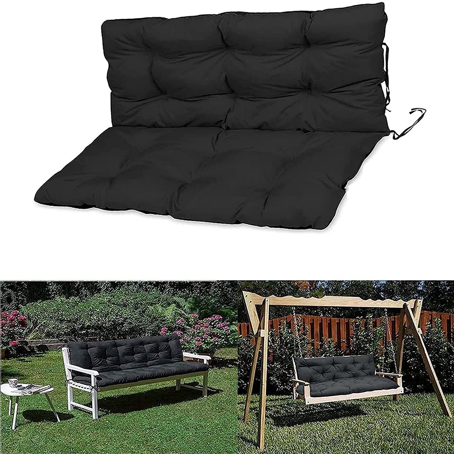 ZHBU Swing Replacement Cushions – 2 Seater Outdoor Bench Cushion with Backrest & Pillow, 39.7x39.7in, Waterproof Patio Furniture Cushion for Garden, Porch, Deck – Perfect for Relaxing, Lounging & Outdoor Entertaining