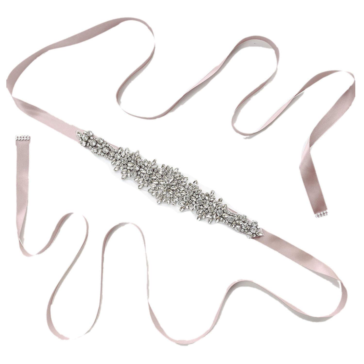 Mesyo Crystal Bridal Sash Belt - Rhinestone Braided Waistband for Wedding, Evening & Prom Dresses - Perfect for Bridesmaids, Pageants & Formal Events