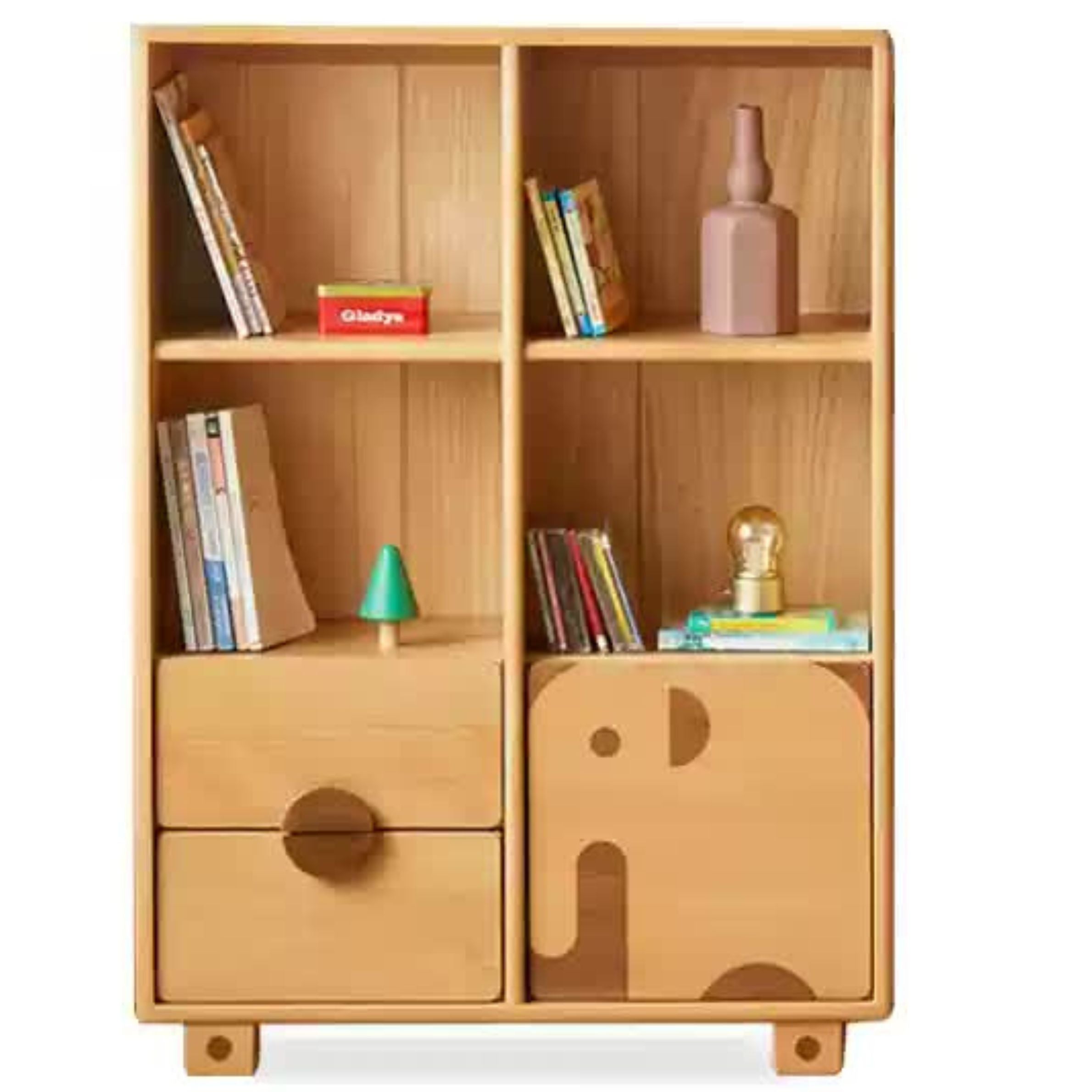 Sturdy Oak Solid Wood Multi-Layer Kids Bookcase - Durable Children's Bookshelf for Bedroom, Nursery & Playroom Organization