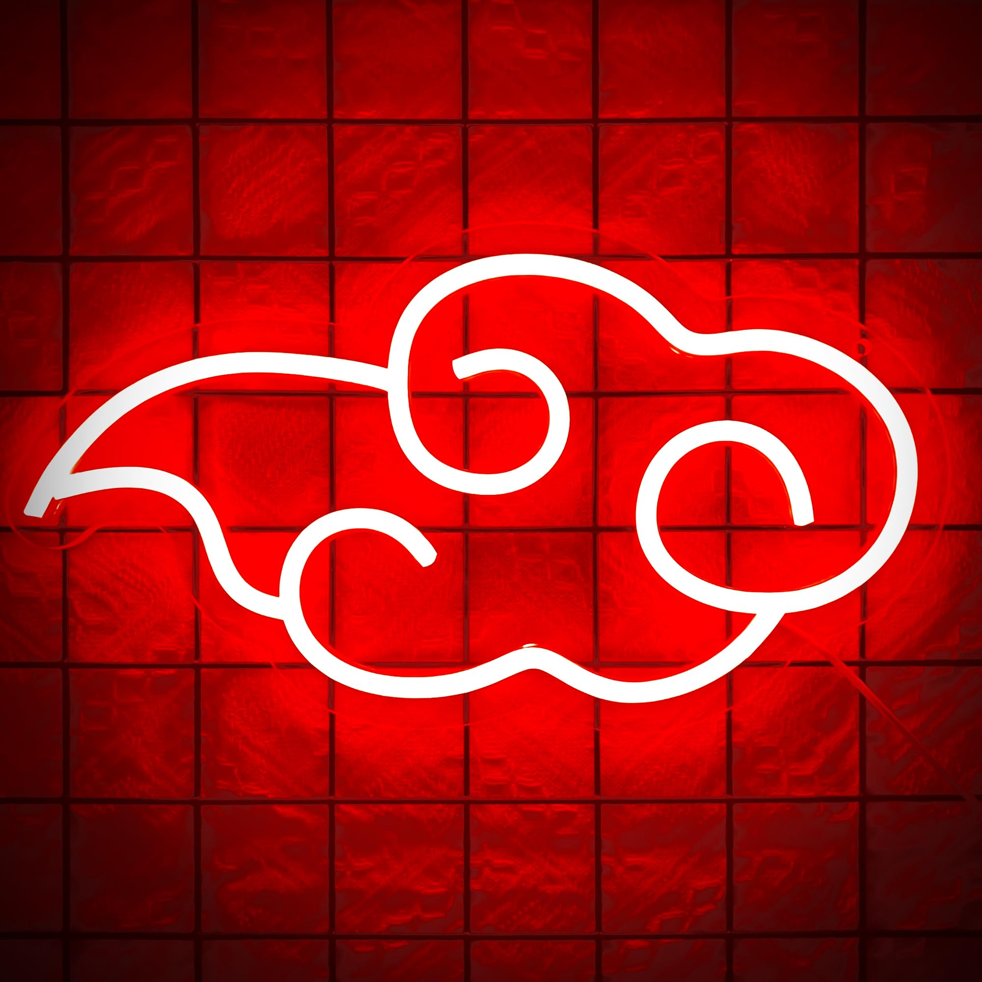 Anime Cloud Neon Sign - LED Red Clouds Wall Decor, Dimmable Japanese Aesthetic Room Lighting for Teen Boys & Gamers | Perfect for Bedroom, Gaming Room, Birthday & Party Decorations