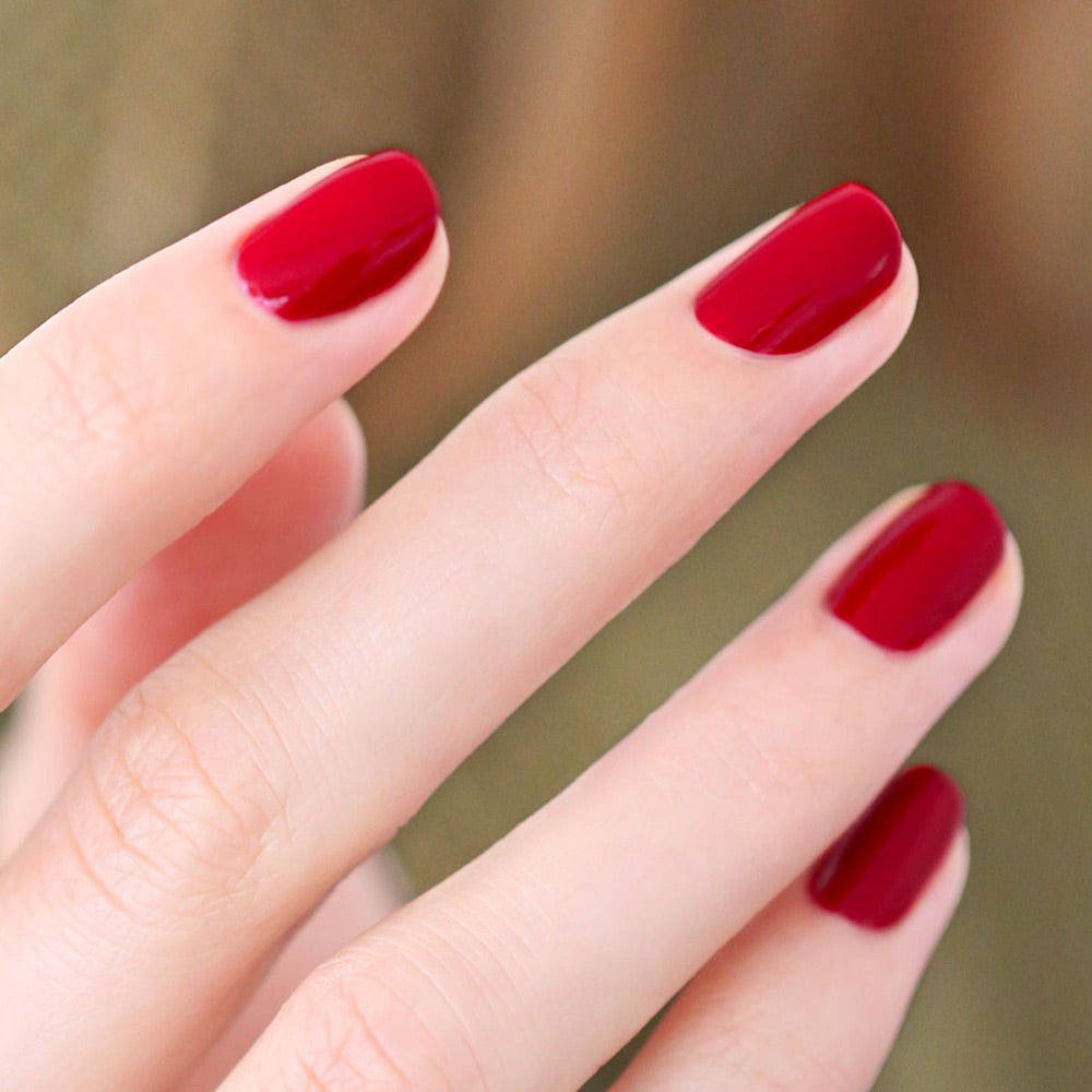 Green Nail Polish - Long Lasting Vegan & Cruelty Free Nail Lacquer - Red Cherry Shade for Manicures & Pedicures - Perfect for Spring Nail Art, Parties & Special Occasions