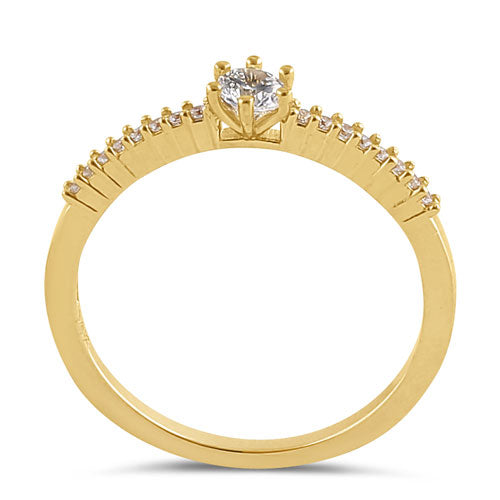 14K Solid Gold Clear Cubic Zirconia Engagement Ring for Women - Perfect for Proposals, Weddings & Anniversaries