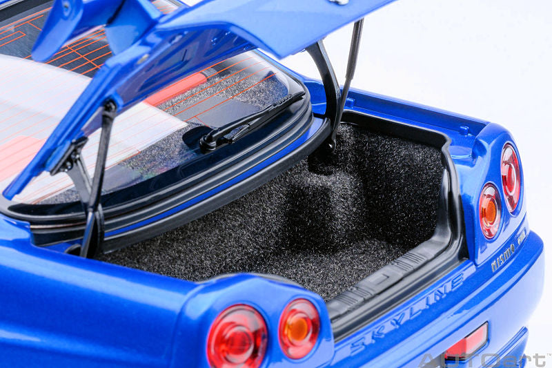 AUTOart 1:18 Scale Nissan Skyline GT-R R34 NISMO Z-Tune Diecast Model Car - Bayside Blue Color - Collectible Display & Racing Enthusiast Gift