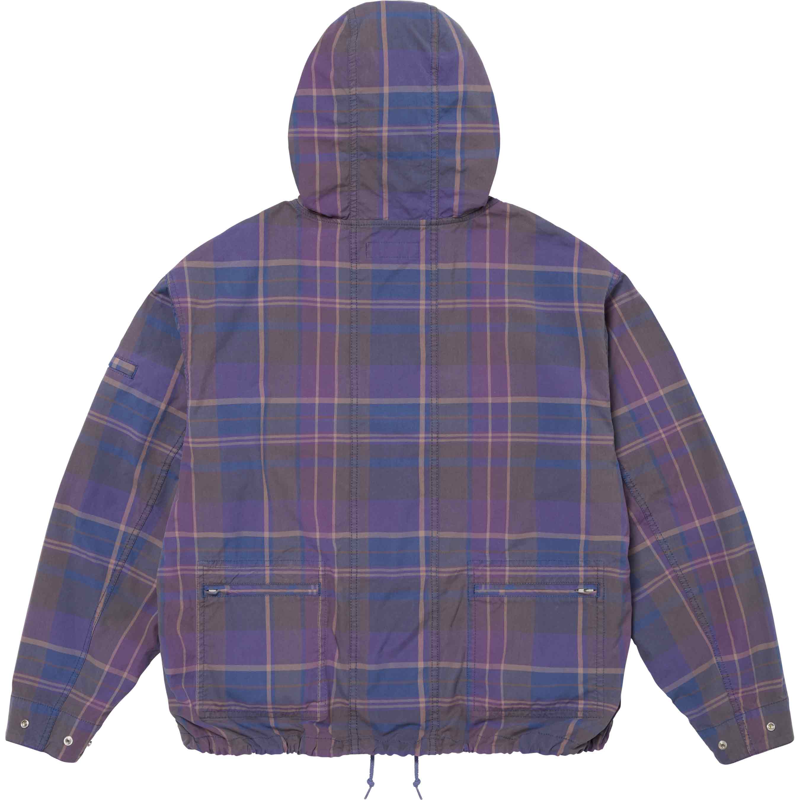 Supreme Cotton Utility Anorak Plaid Jacket - Lightweight Water-Resistant Outdoor Windbreaker for Hiking, Camping & Streetwear Fashion