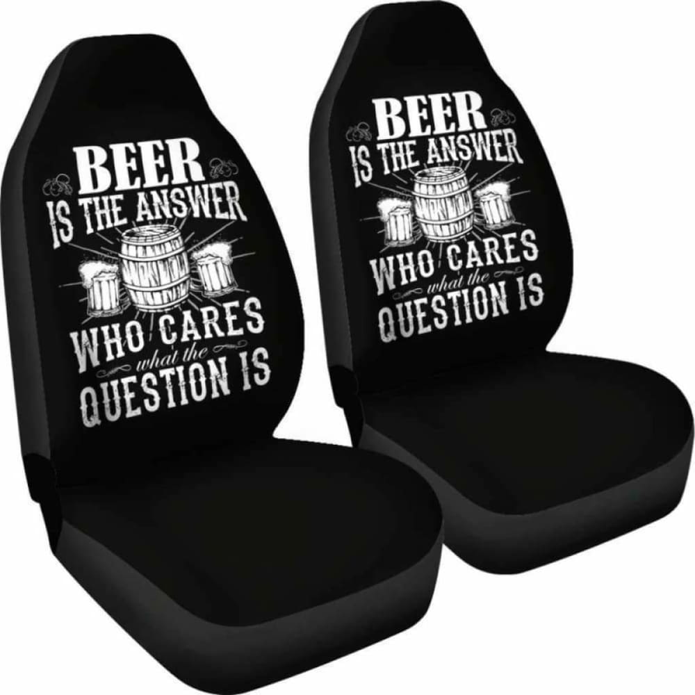 Beer is The Answer Car Seat Covers - Universal Fit for Cars, Trucks & SUVs - Perfect for Road Trips, Tailgating & Beer Lovers